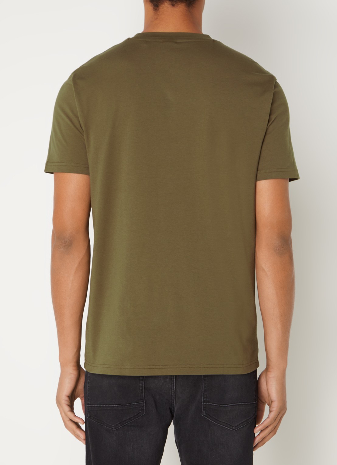 BOSS Thinking T-shirt met logoprint  - achterkant 4 mosgroen