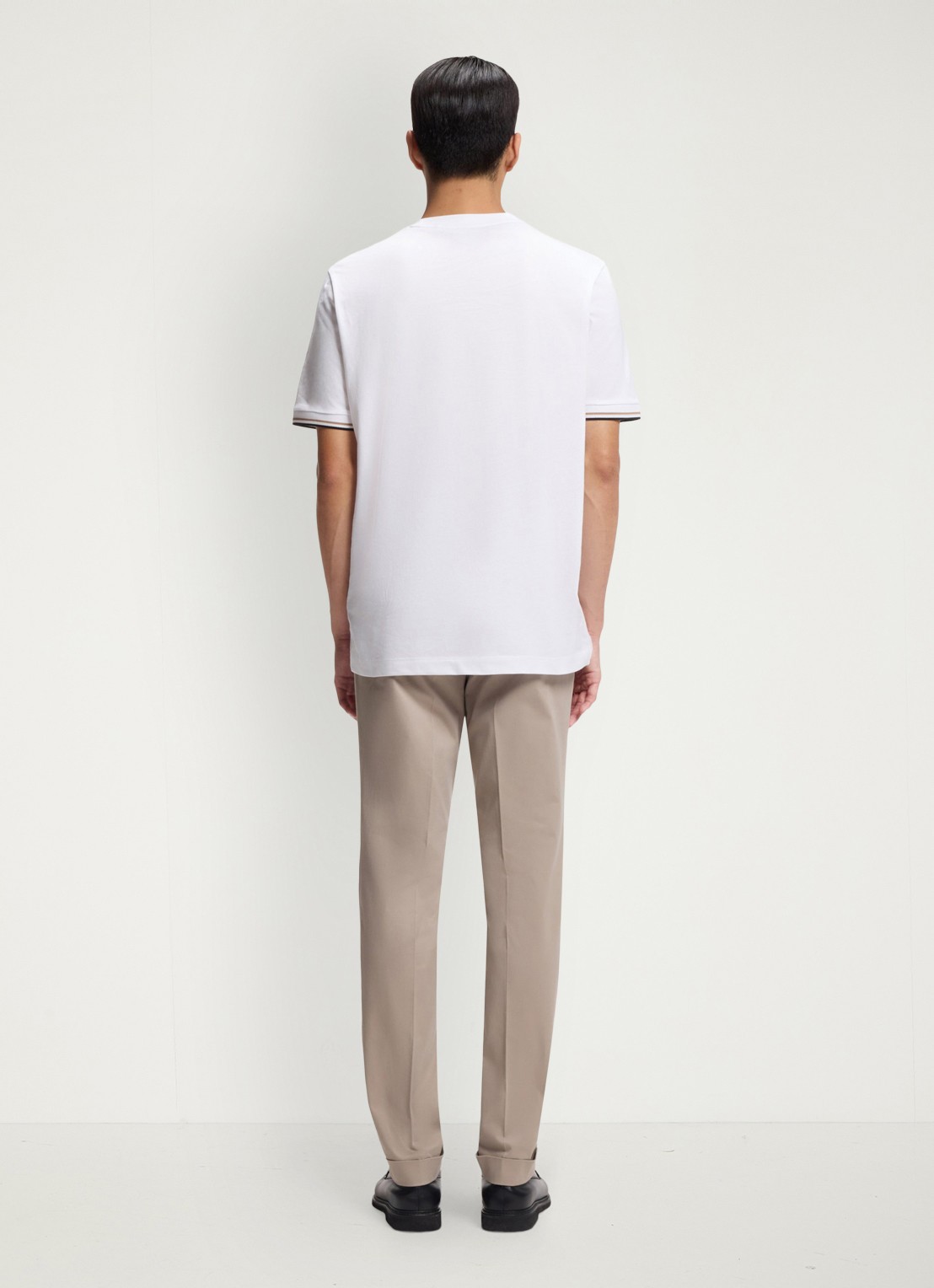 BOSS Thompson T-shirt met stretch - achterkant wit