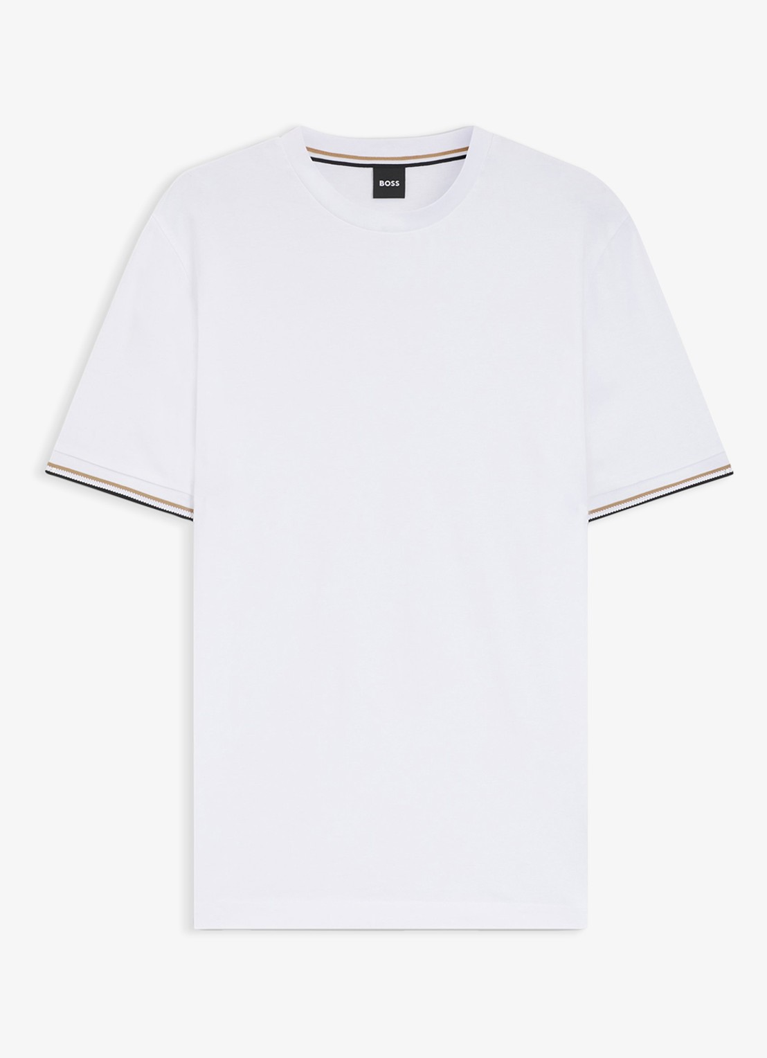 BOSS Thompson T-shirt met stretch - voorkant 3 wit
