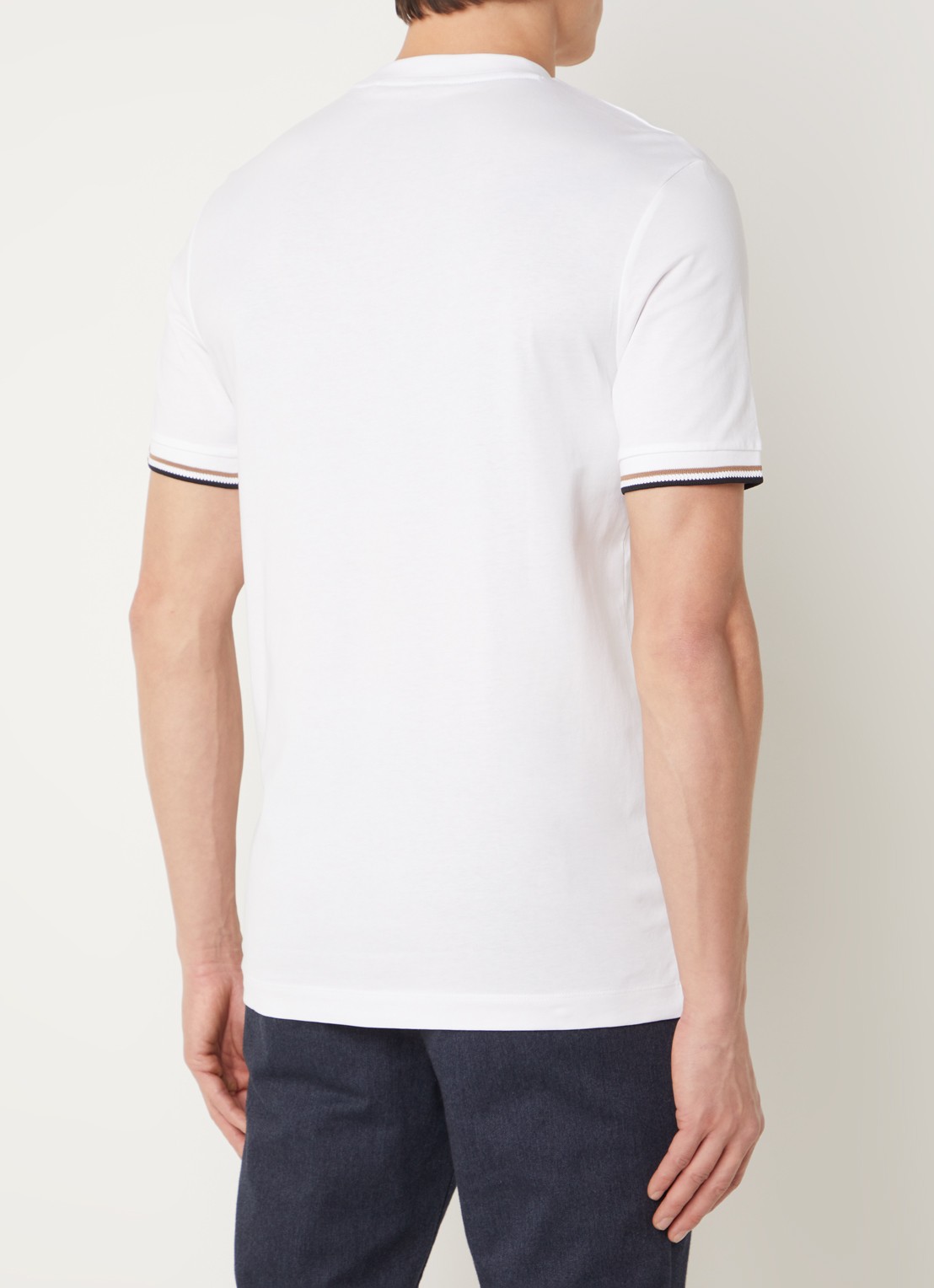 BOSS Thompson T-shirt met stretch - achterkant 2 wit