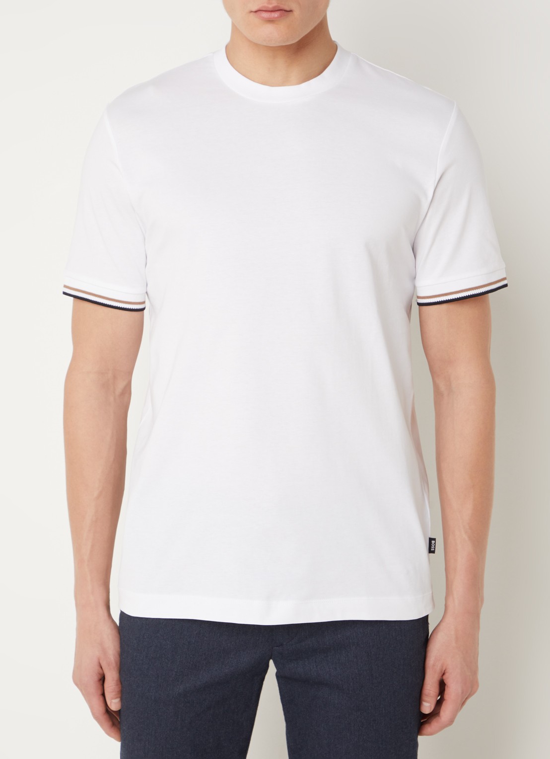 BOSS Thompson T-shirt met stretch - detail 8 wit