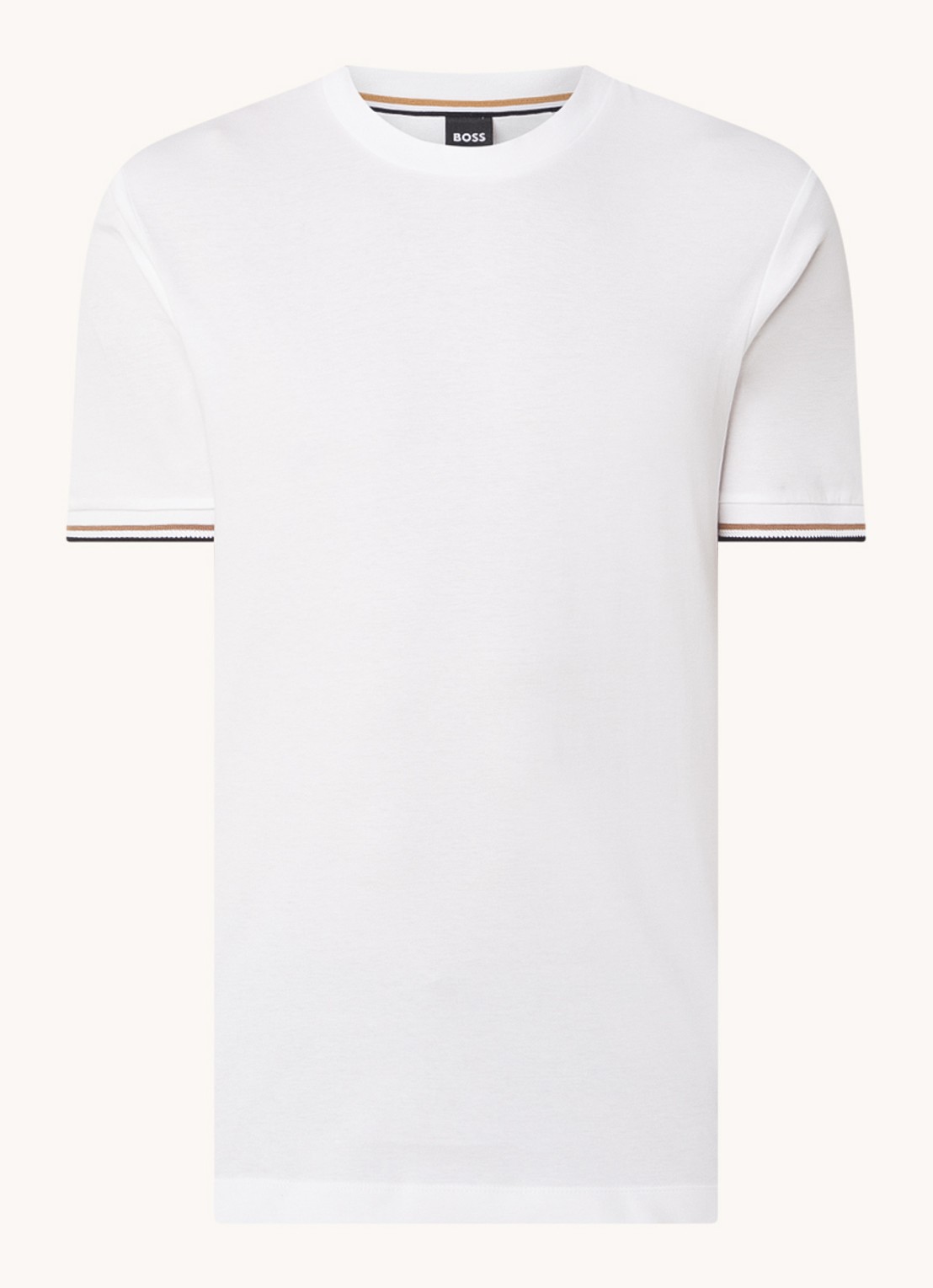 BOSS Thompson T-shirt met stretch - voorkant 5 wit