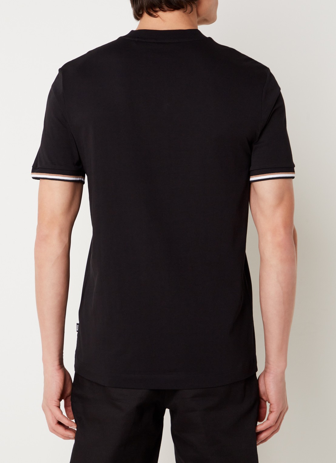 BOSS Thompson T-shirt met stretch - achterkant zwart
