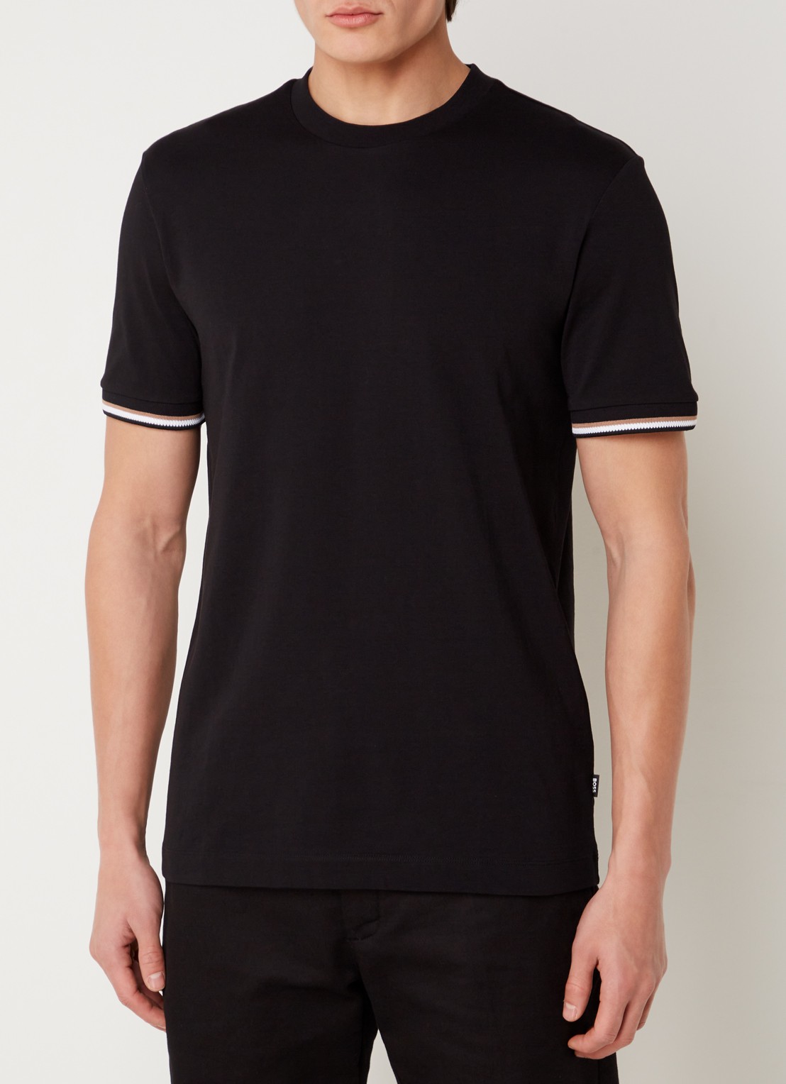 BOSS Thompson T-shirt met stretch - detail 4 zwart