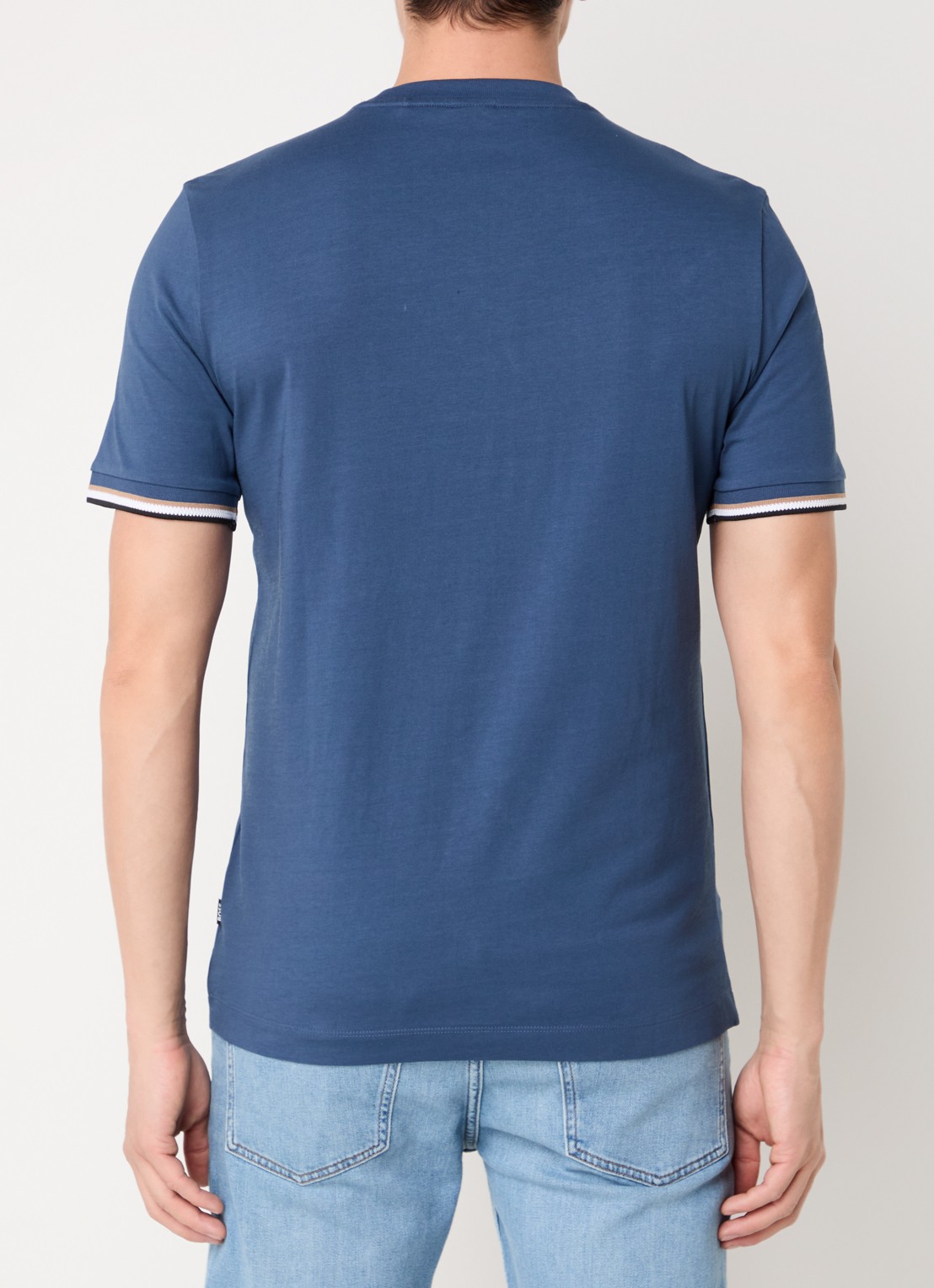 BOSS Thompson T-shirt met stretch - achterkant 4 petrol