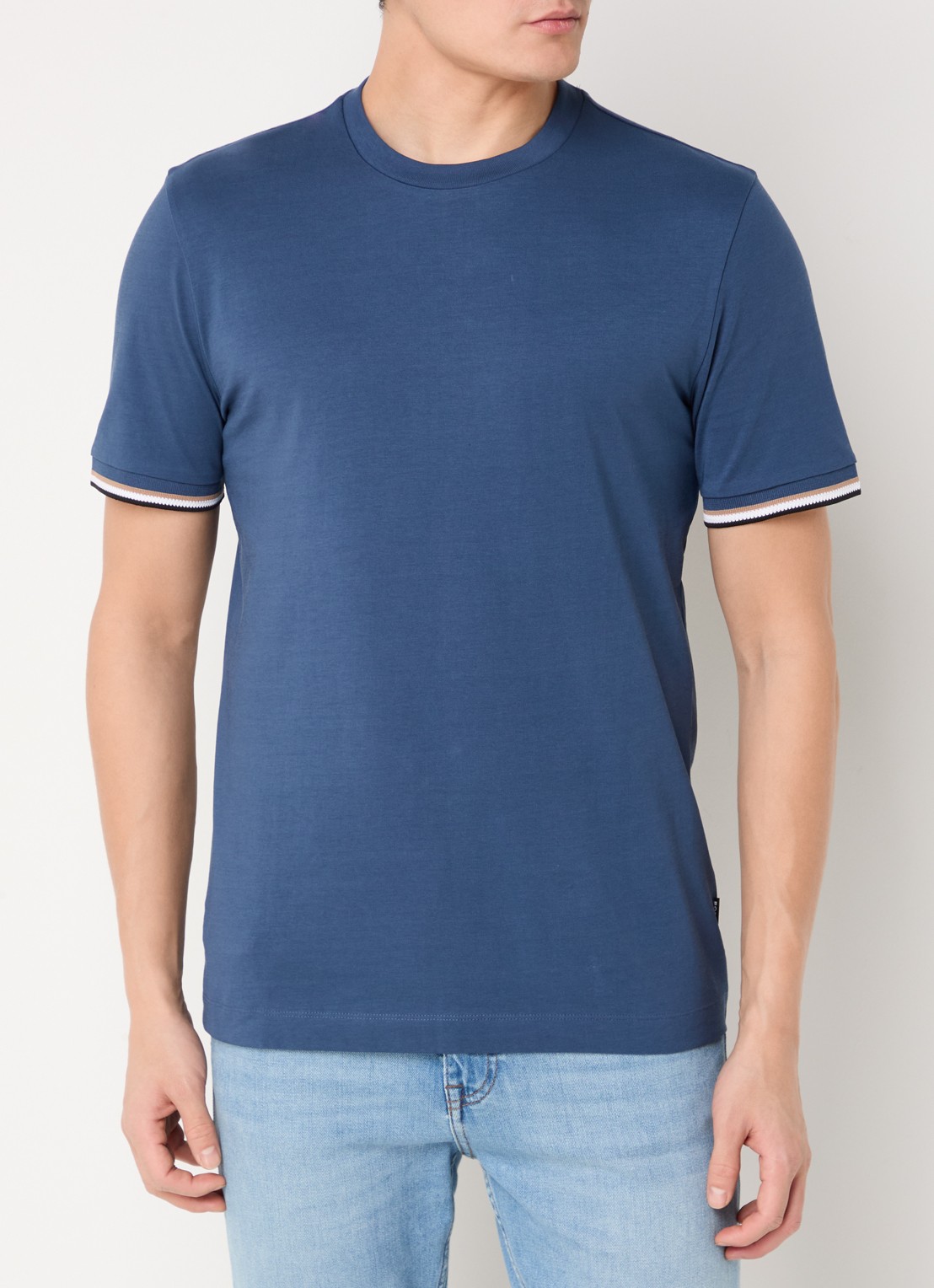 BOSS Thompson T-shirt met stretch - detail 3 petrol