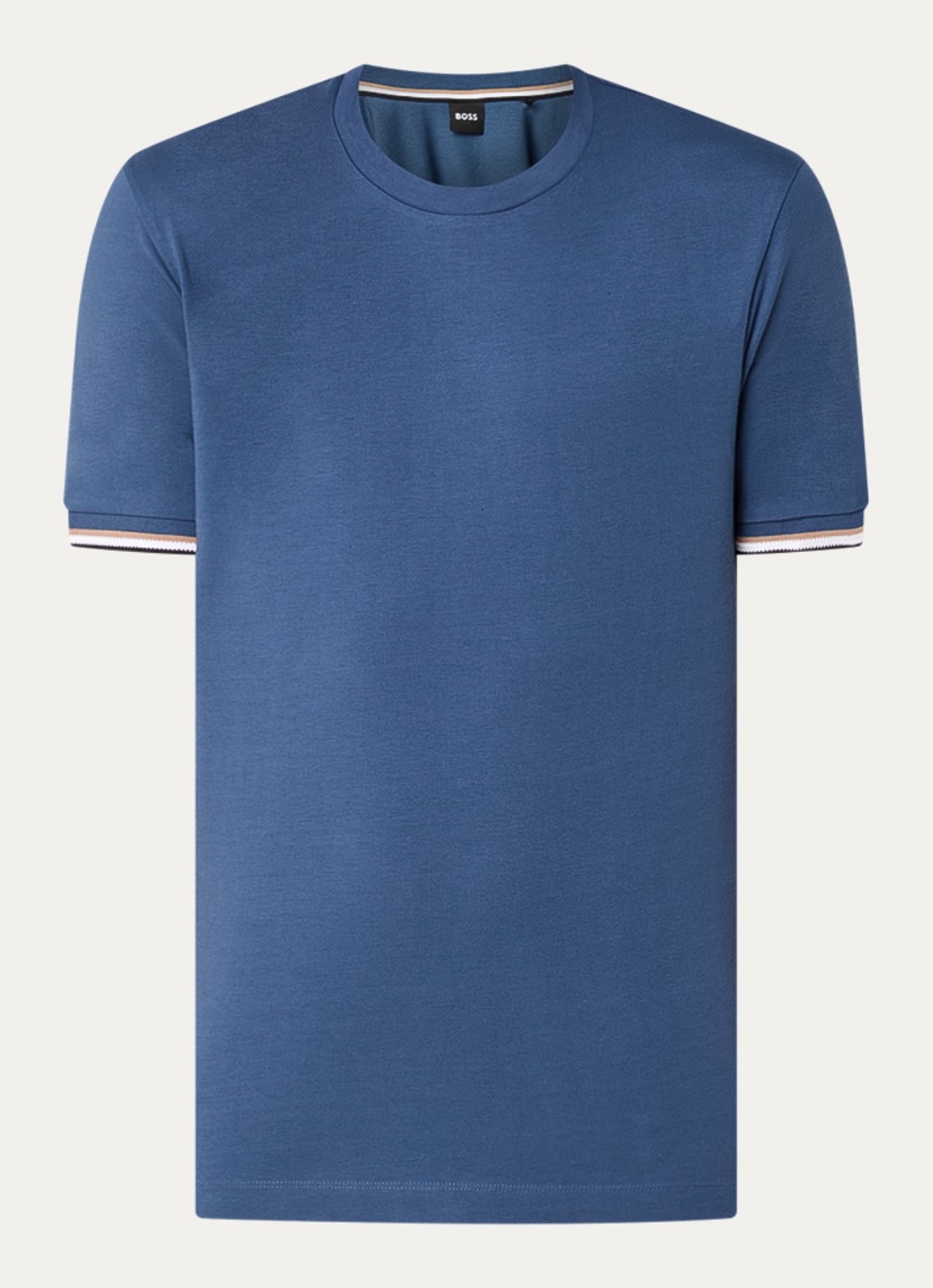 BOSS Thompson T-shirt met stretch - voorkant petrol