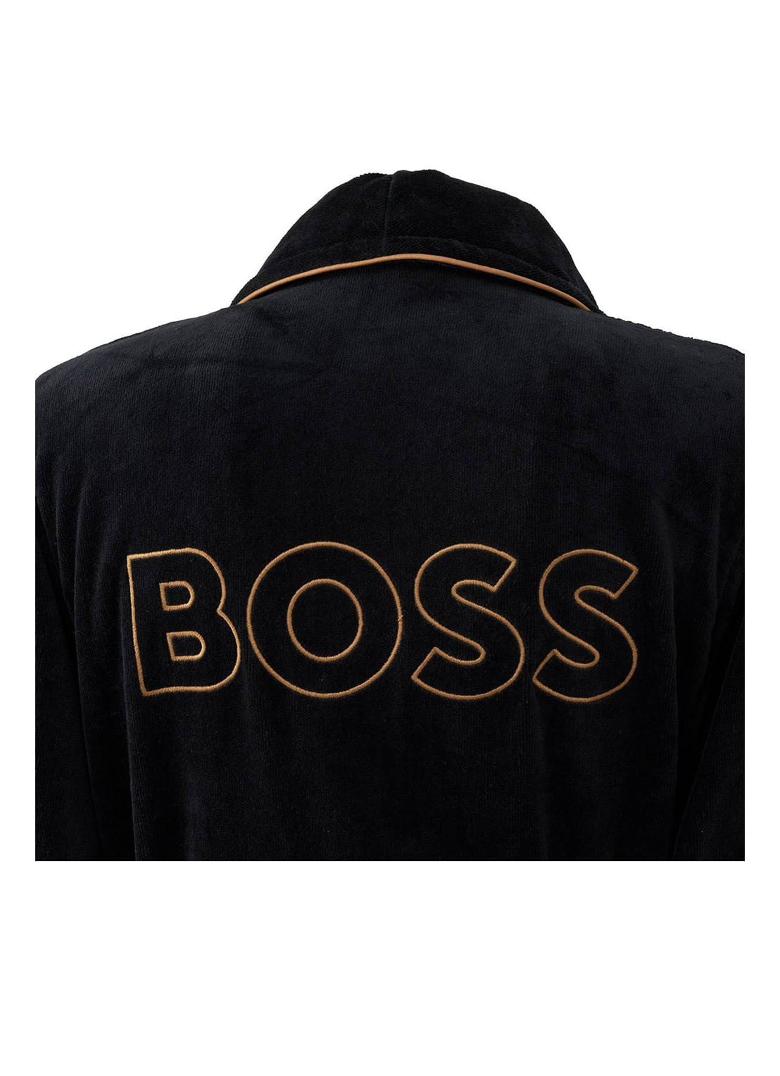 BOSS Tiago badjas van katoen - detail 2 zwart