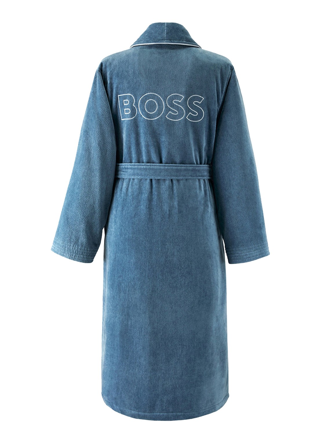 BOSS Tiago badjas van katoen - achterkant indigo