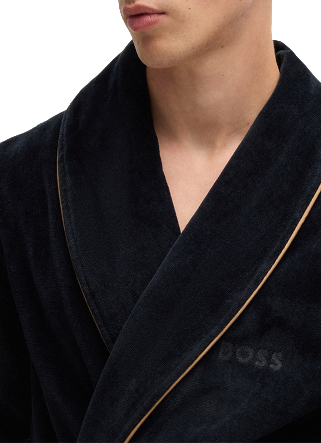 BOSS Tiago badjas van katoen - detail beige