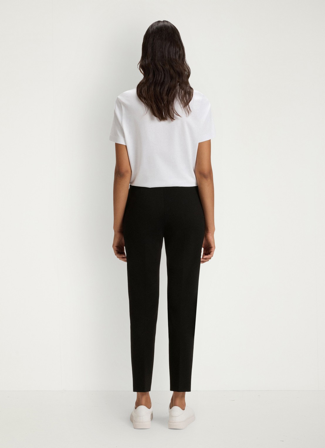 BOSS Tilunara high waist cropped tapered fit pantalon - achterkant 3 zwart