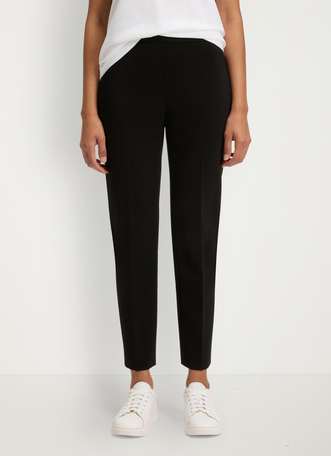 BOSS Tilunara high waist cropped tapered fit pantalon - detail 4 zwart
