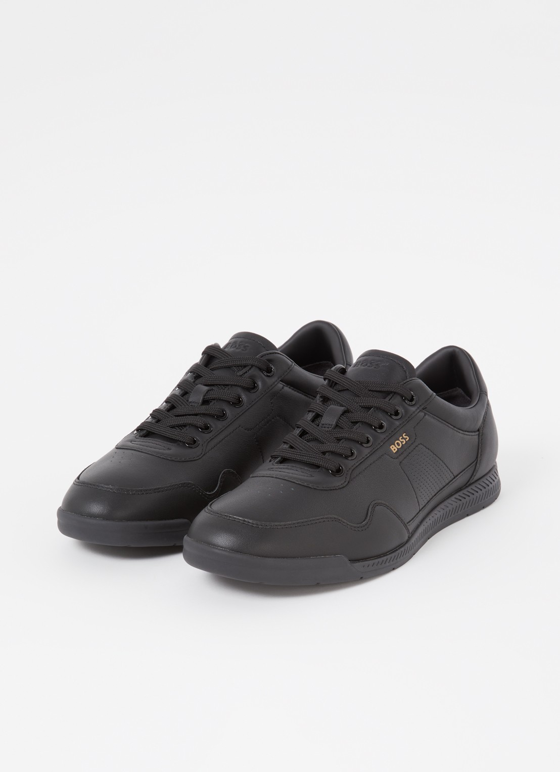 BOSS Titanium sneaker van leer - detail zwart