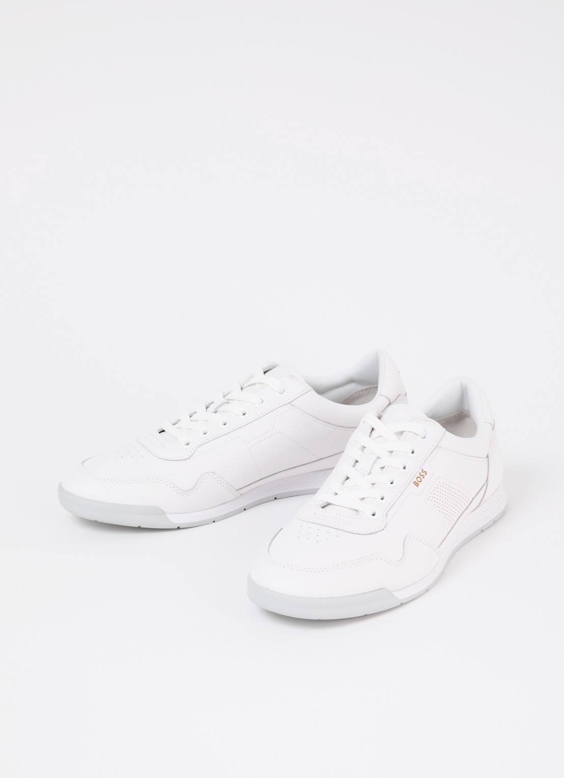 BOSS Titanium sneaker van leer - detail 8 wit