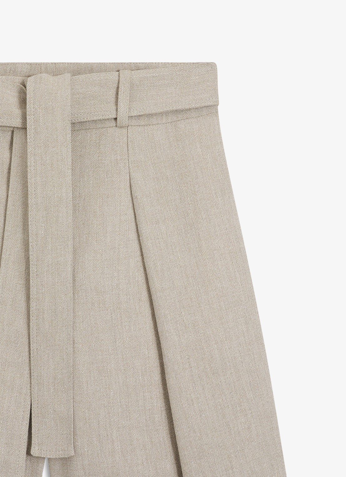 BOSS Tojuna loose fit korte broek in linnenblend - detail 3 beige