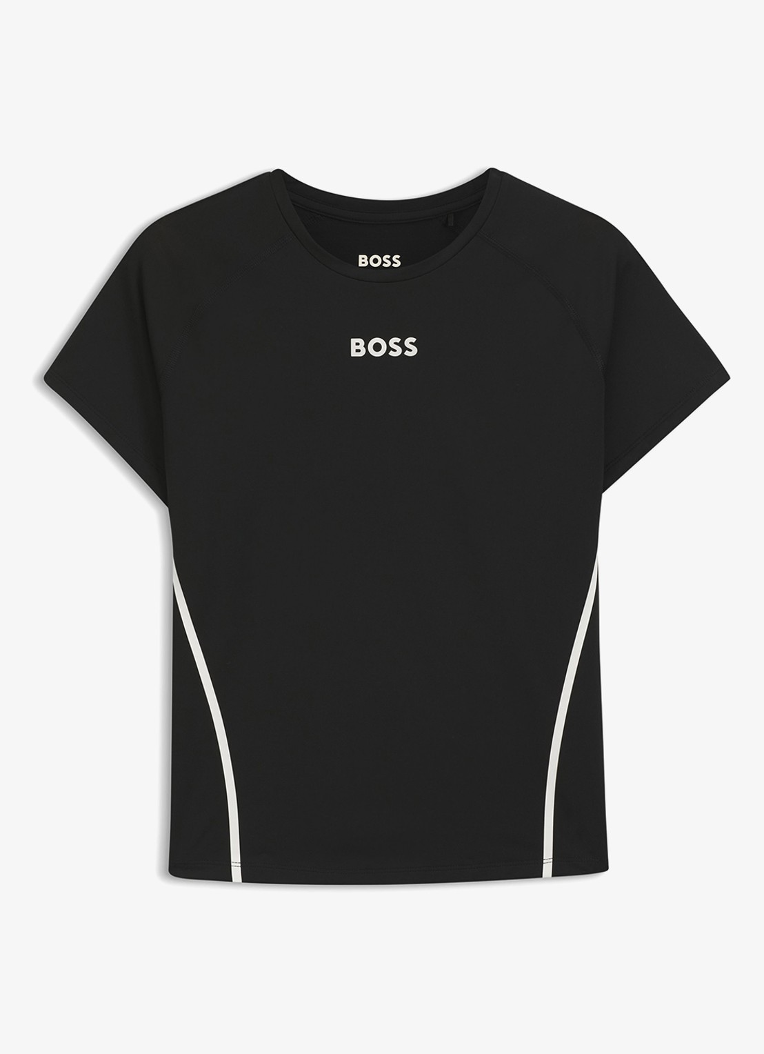 BOSS Trainings T-shirt met logo - voorkant 2 zwart