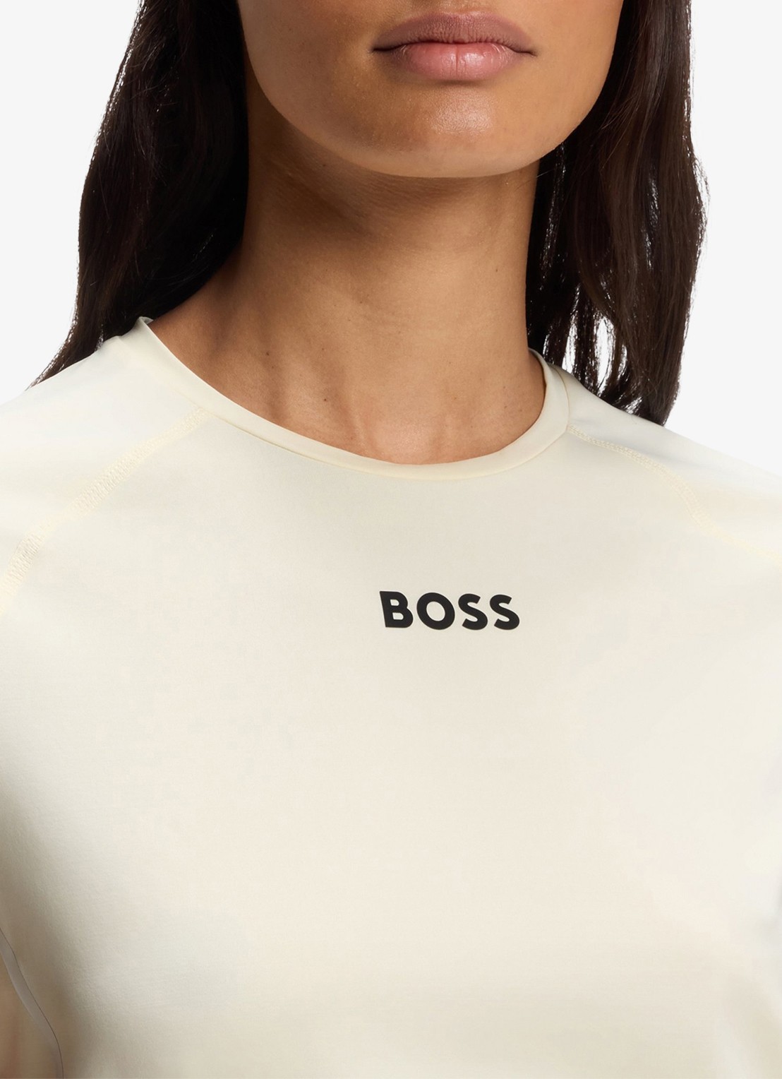 BOSS Trainings T-shirt met logo - detail 5 creme