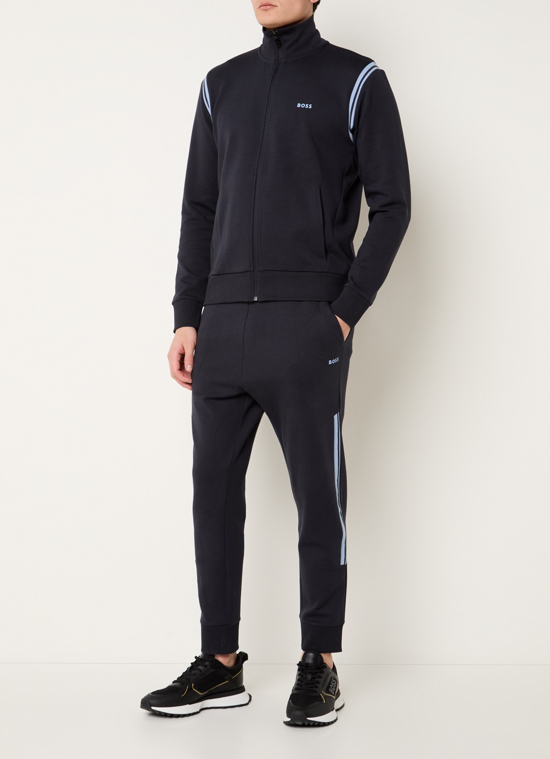 BOSS Trainingspak met steekzakken en logo - detail 4 donkerblauw