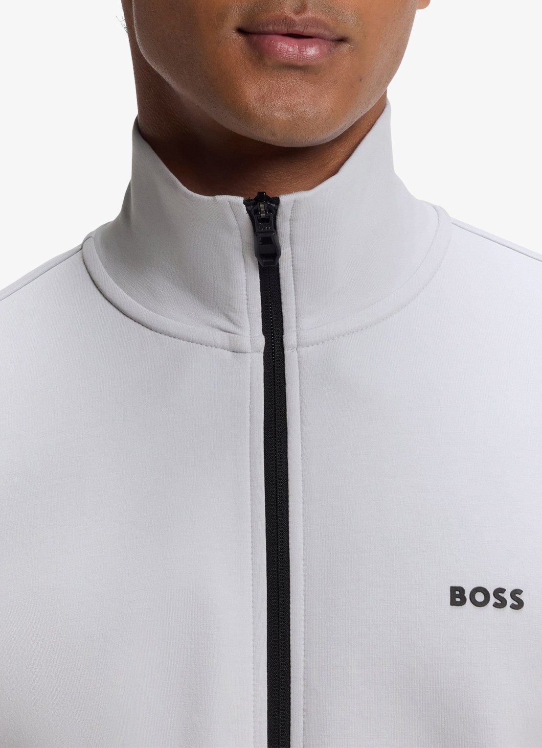 BOSS Trainingspak met steekzakken en logo - detail 3 lichtgrijs