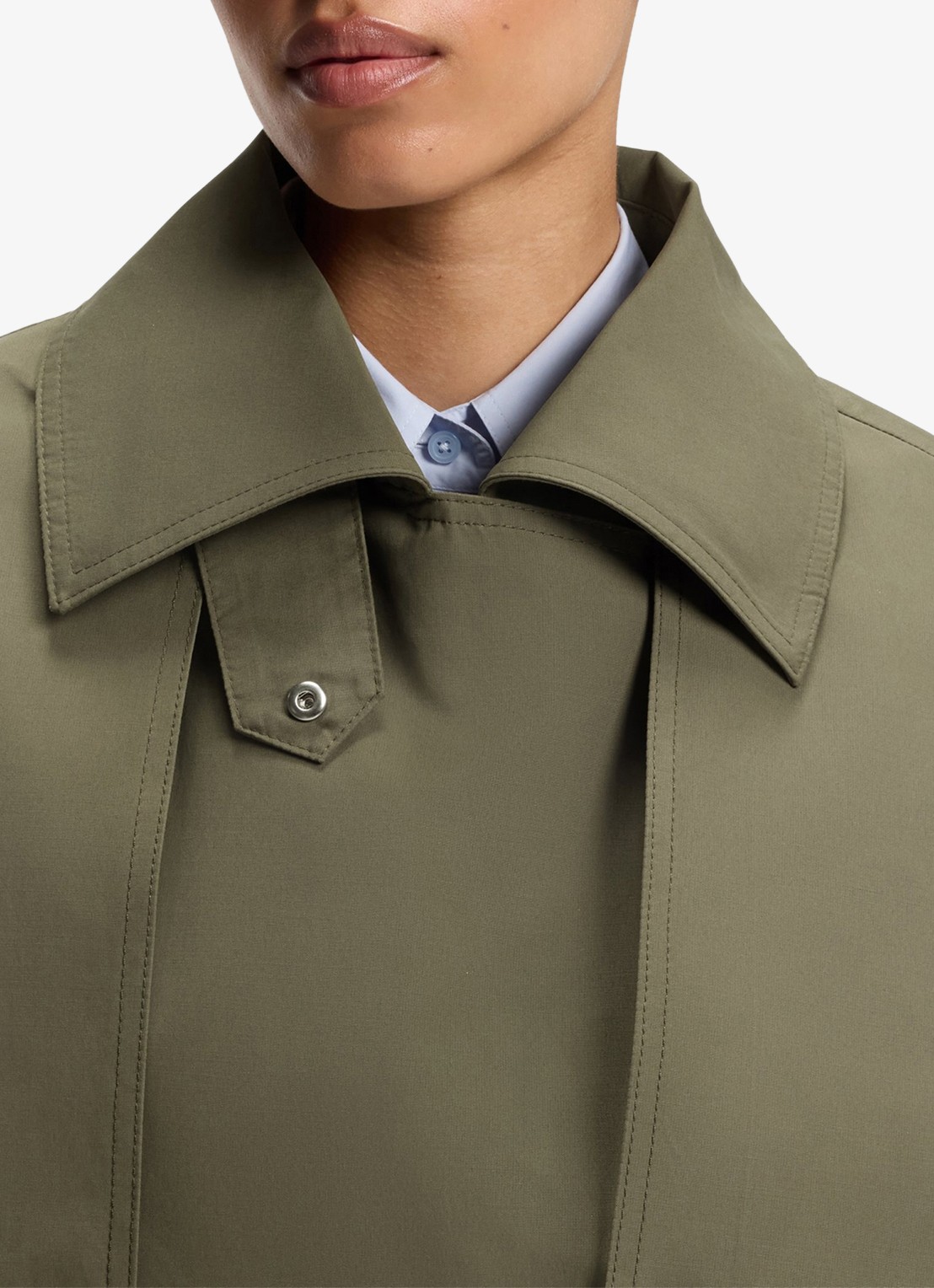 BOSS Trenchcoat met waterafstotende coating - detail 4 mosgroen