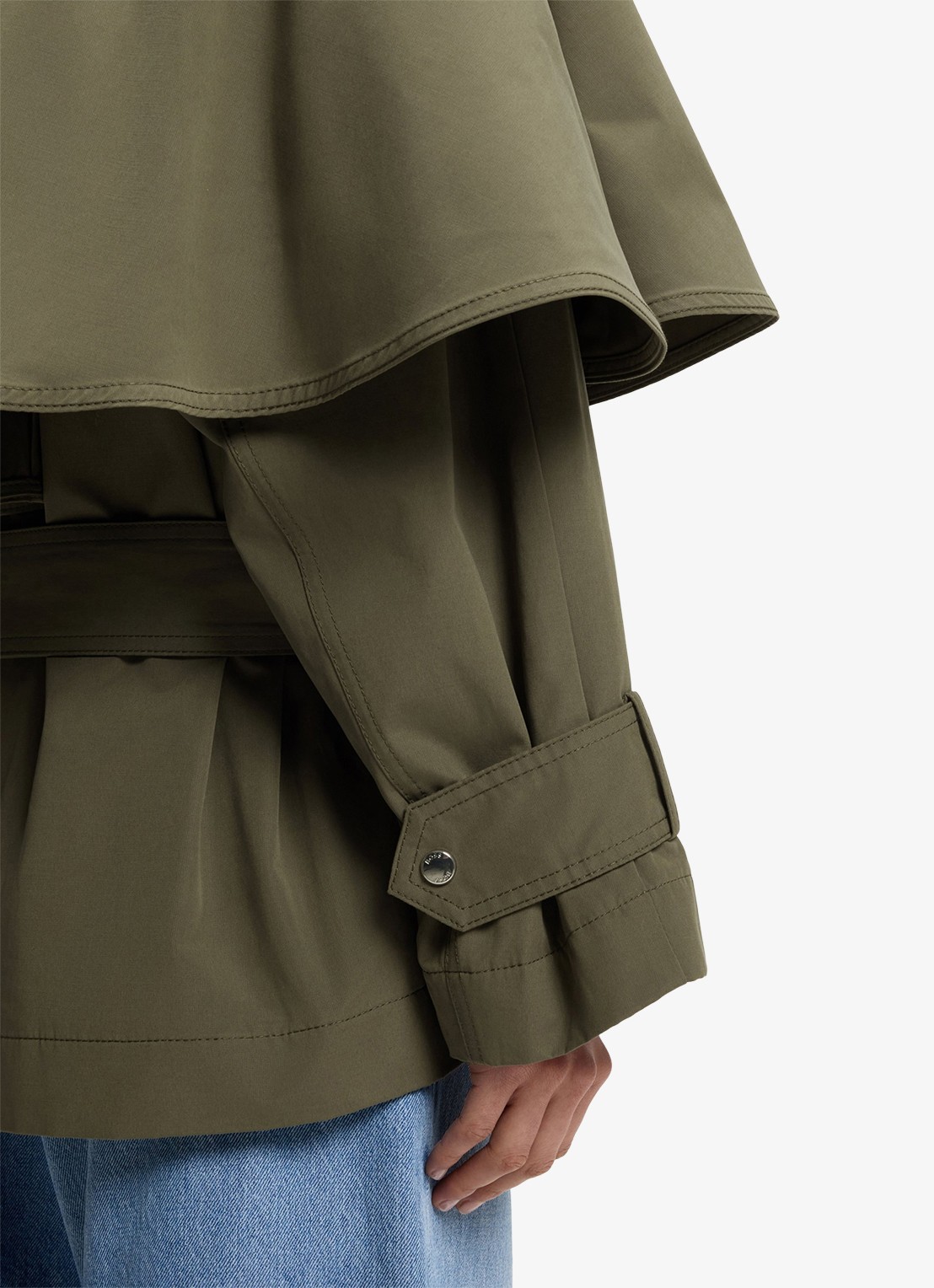 BOSS Trenchcoat met waterafstotende coating - detail 5 mosgroen