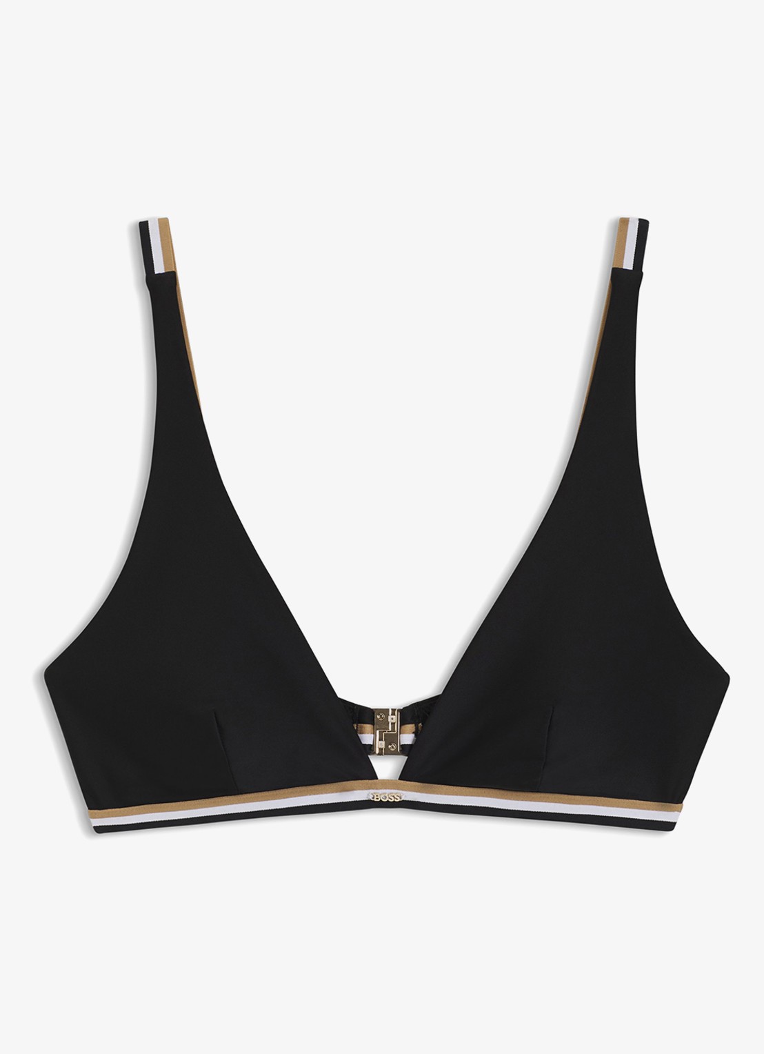 BOSS Triangel bikinitop met uitneembare vulling - voorkant zwart