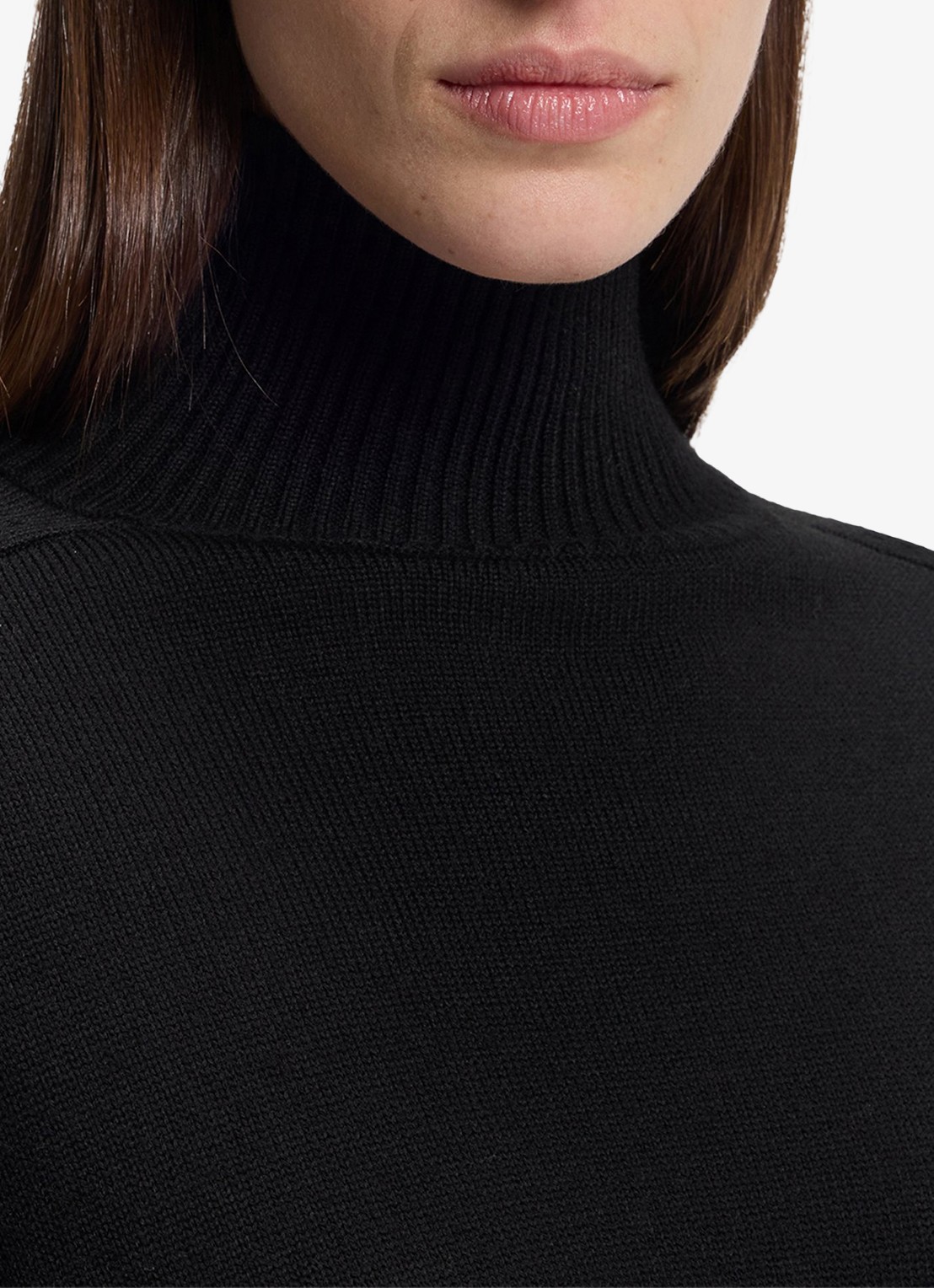 BOSS Trui jurk met col - detail 3 black-001 / zwart