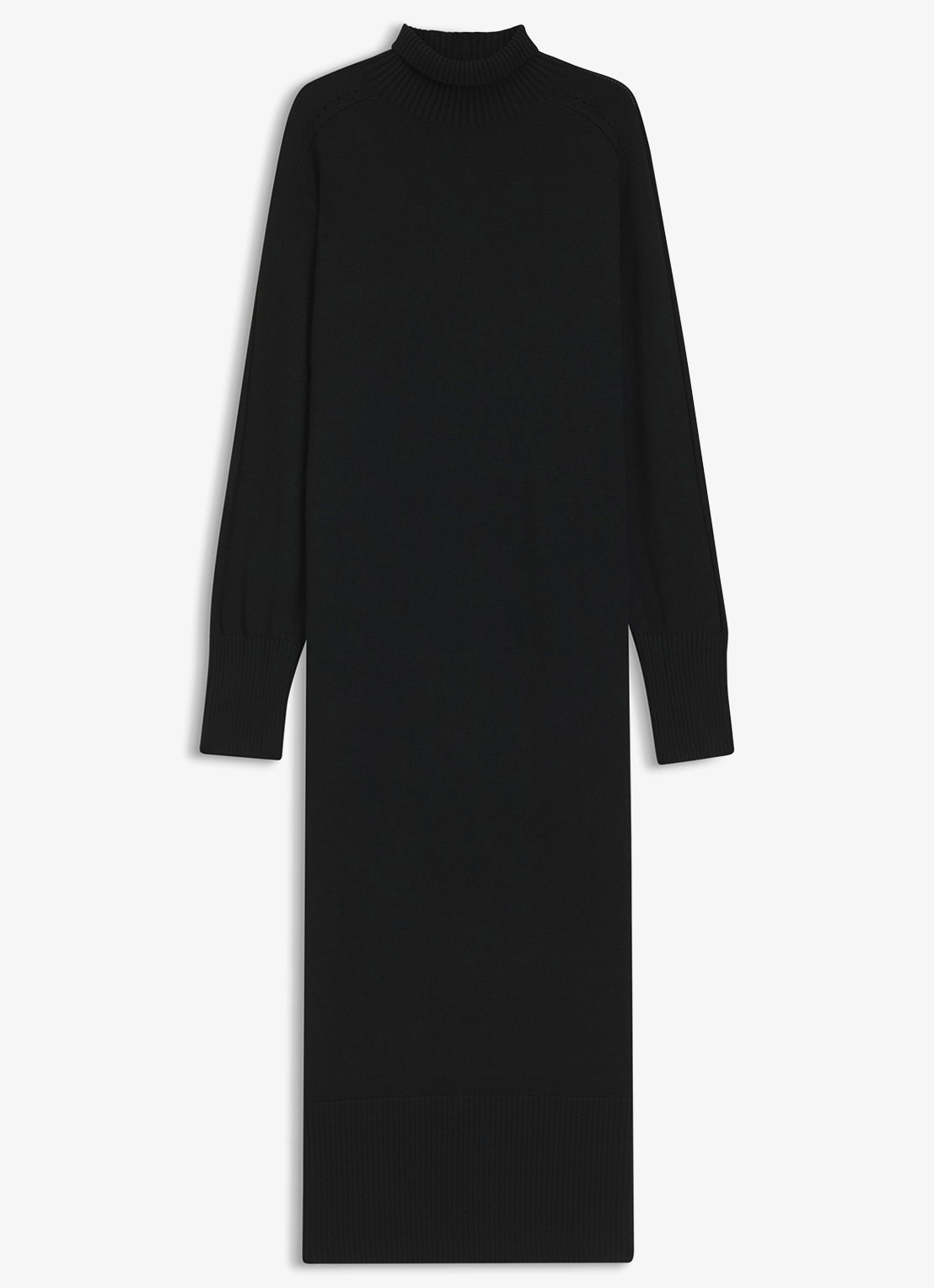 BOSS Trui jurk met col - voorkant 4 black-001 / zwart