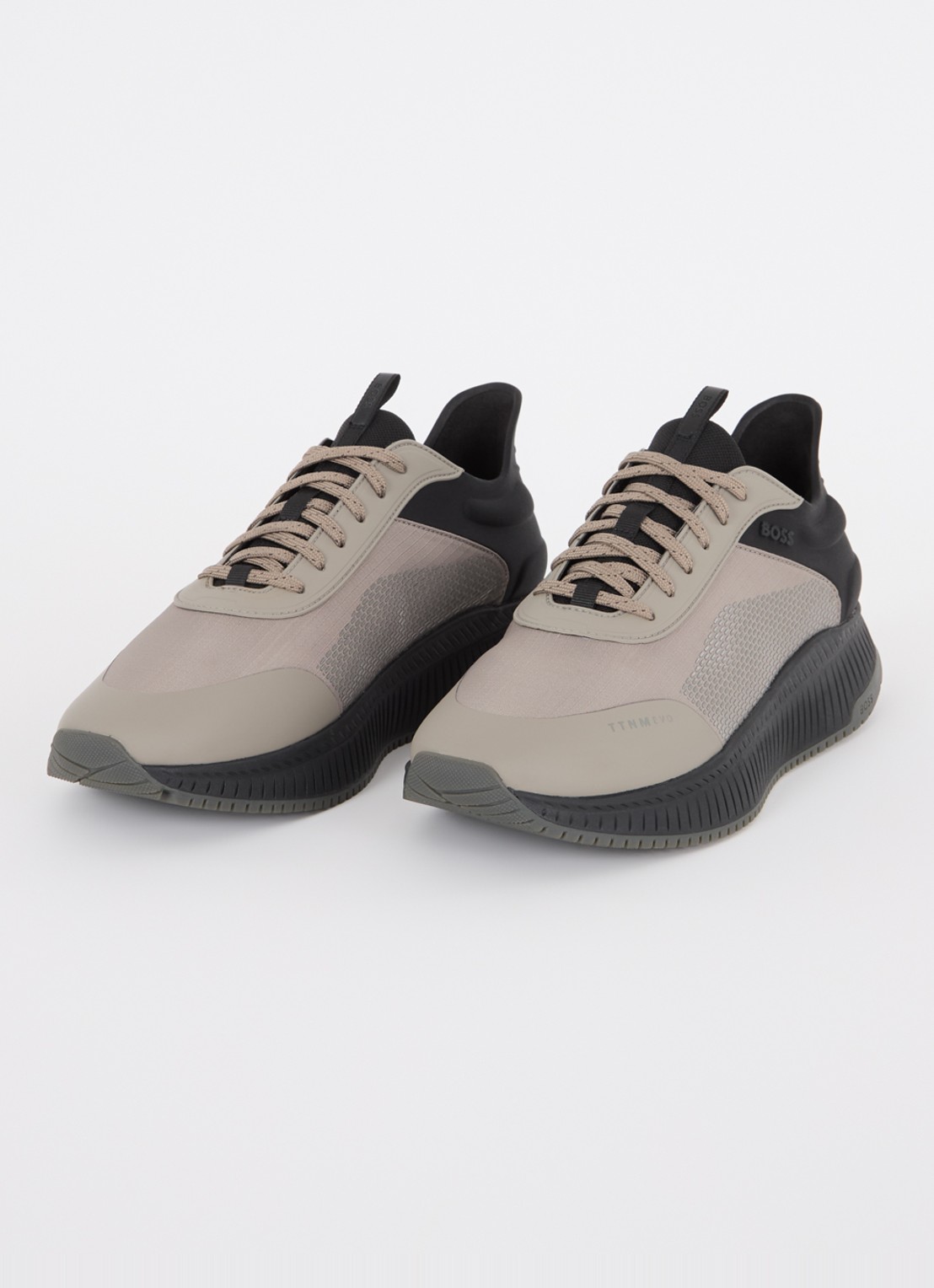 BOSS TTNM Evo Runn sneaker met mesh - detail 2 zand