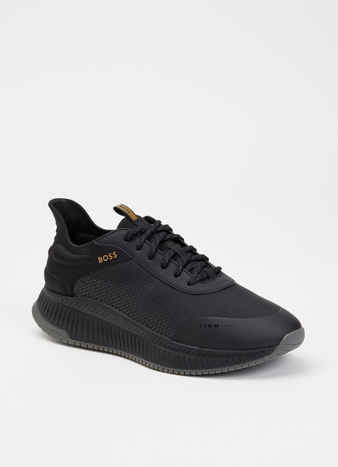 BOSS TTNM Evo Runn sneaker met mesh - voorkant 5 zwart