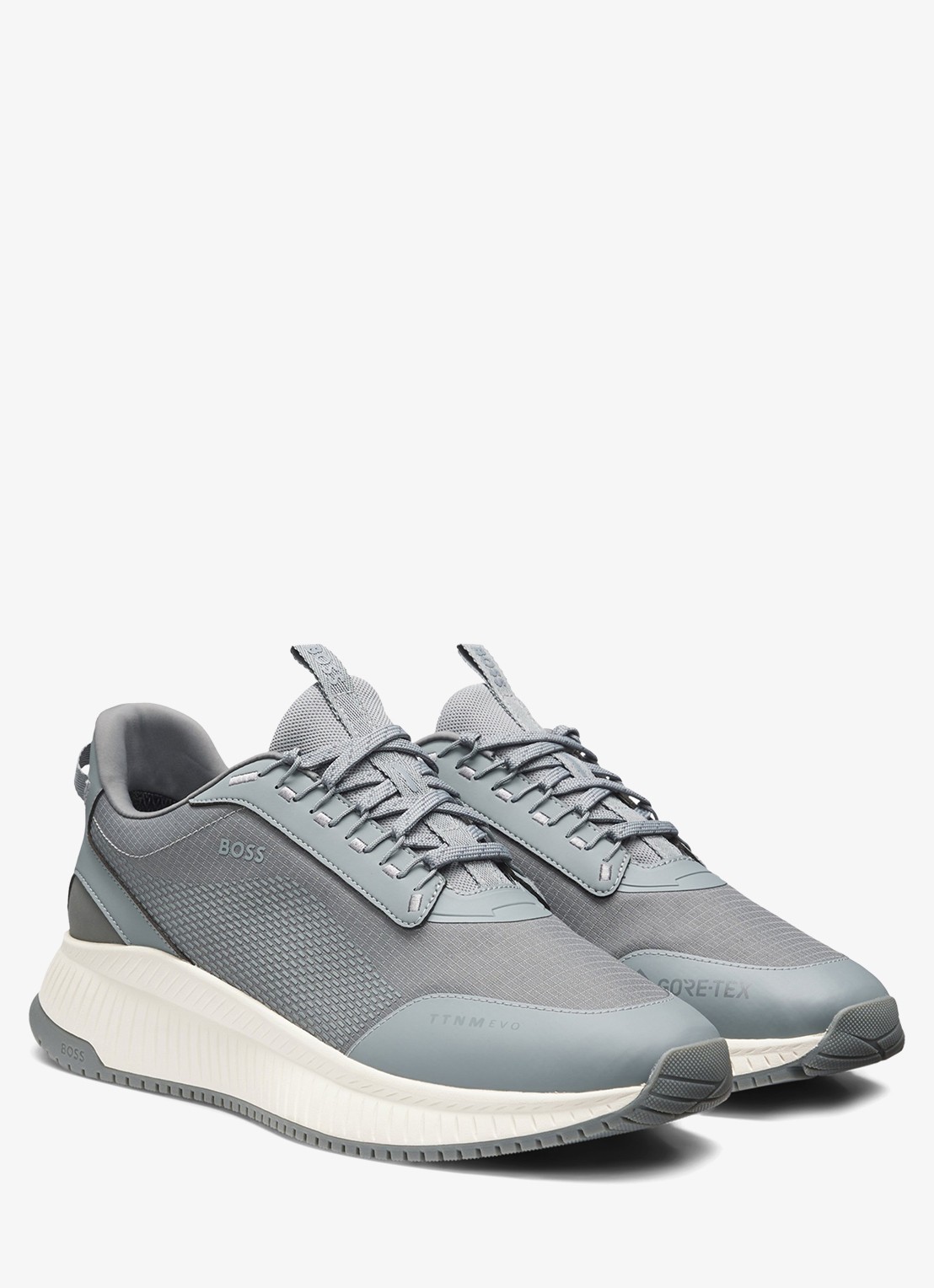 BOSS TTNM sneaker met logo - voorkant 3 grijs