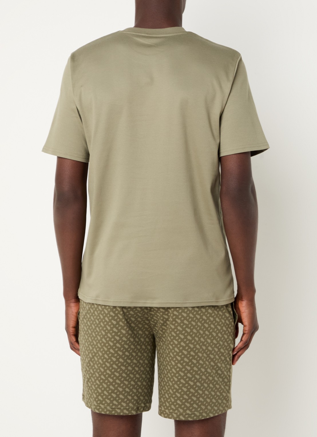 BOSS Tweedelige pyjama van katoen - achterkant 3 open green-349 / groen