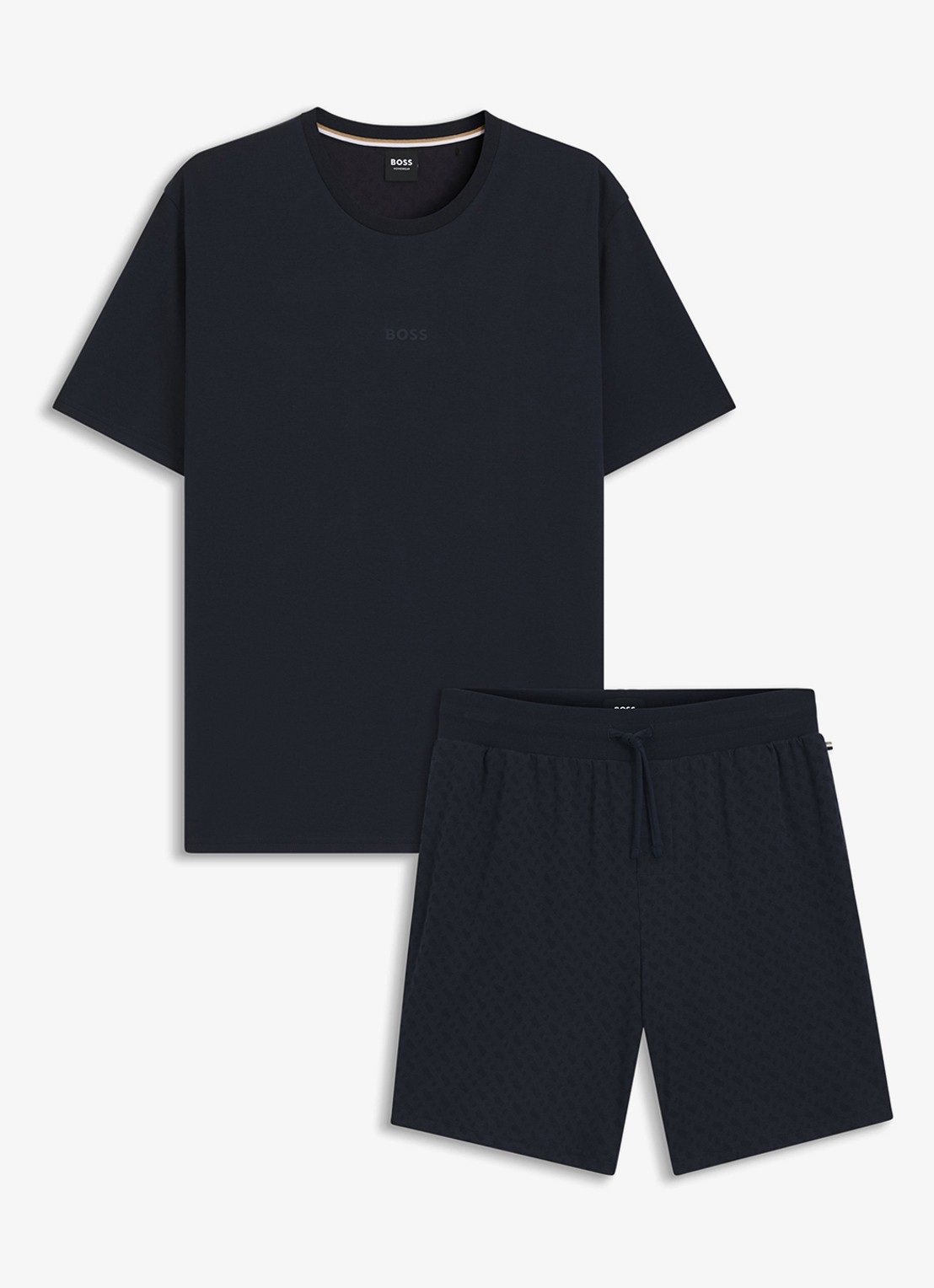 BOSS Tweedelige pyjama van katoen - voorkant 2 dark blue-406 / blauw