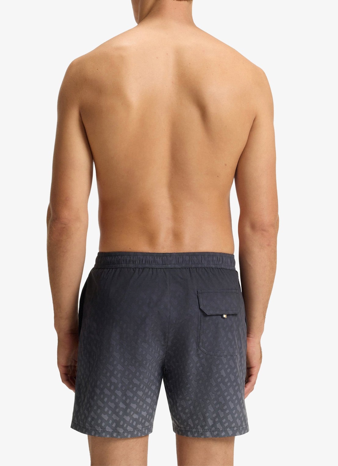 BOSS Vale zwemshorts met logoprint - achterkant grijs