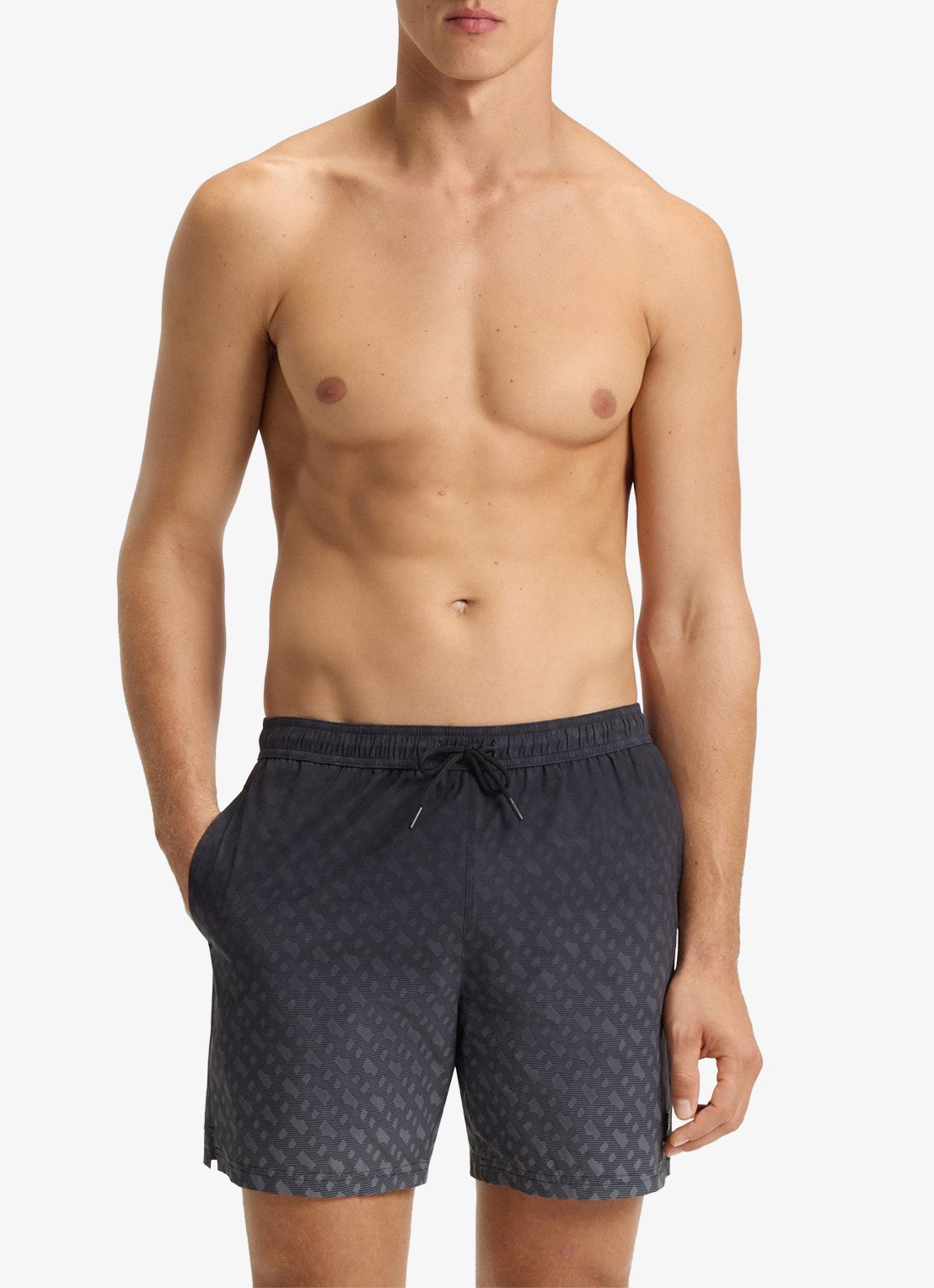 BOSS Vale zwemshorts met logoprint - detail 2 grijs