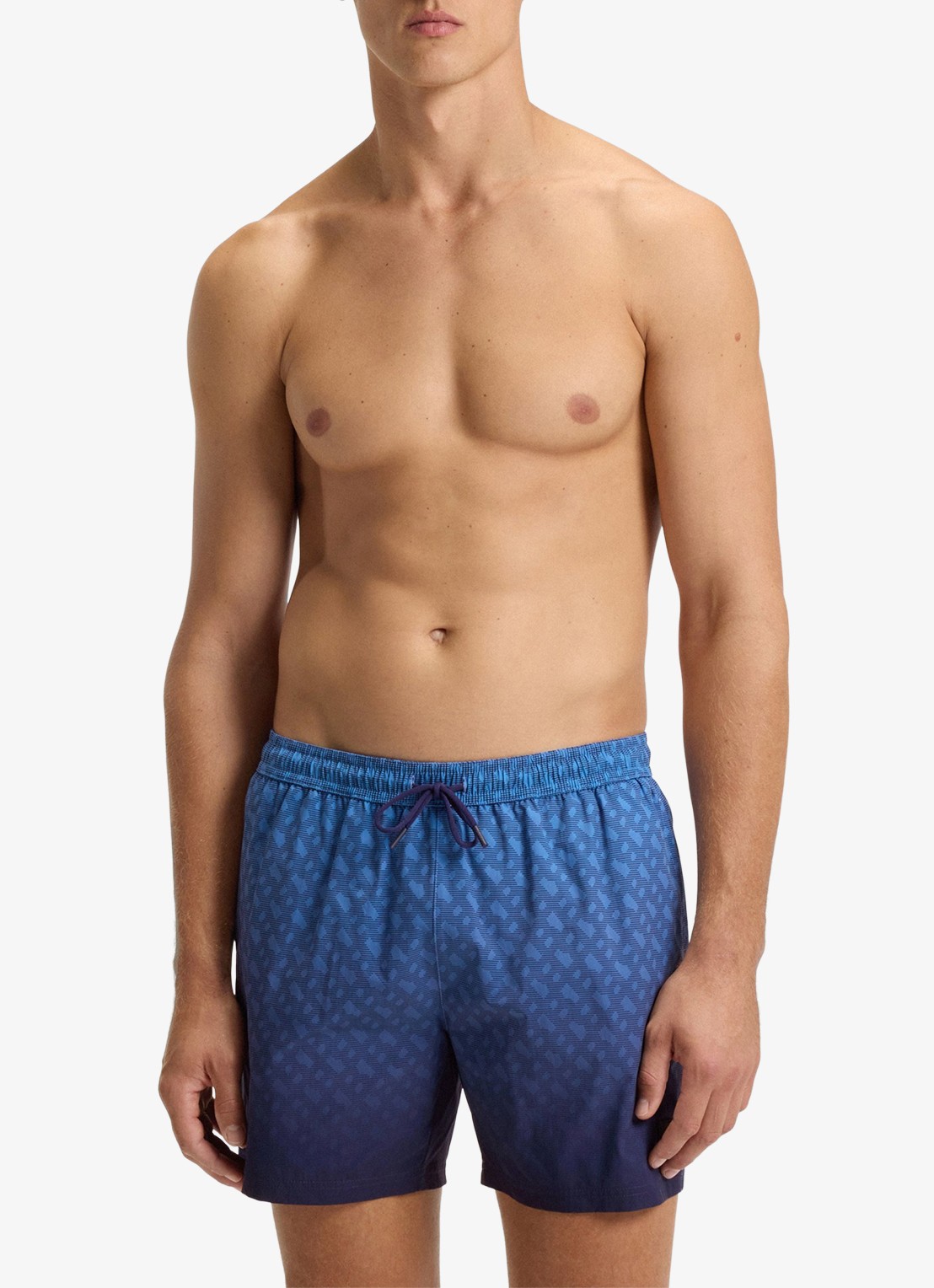 BOSS Vale zwemshorts met logoprint - detail 3 donkerblauw