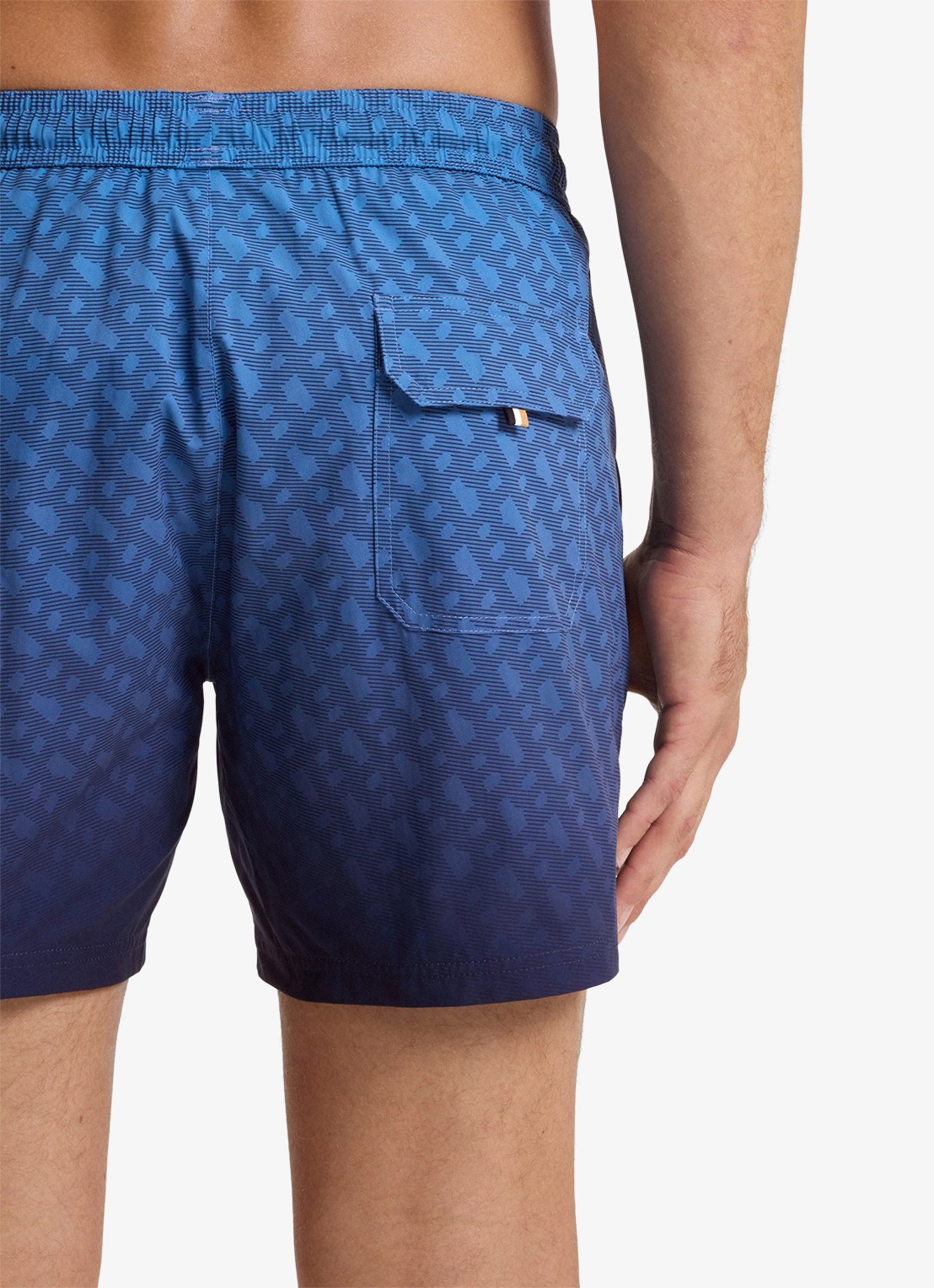 BOSS Vale zwemshorts met logoprint - detail 4 donkerblauw