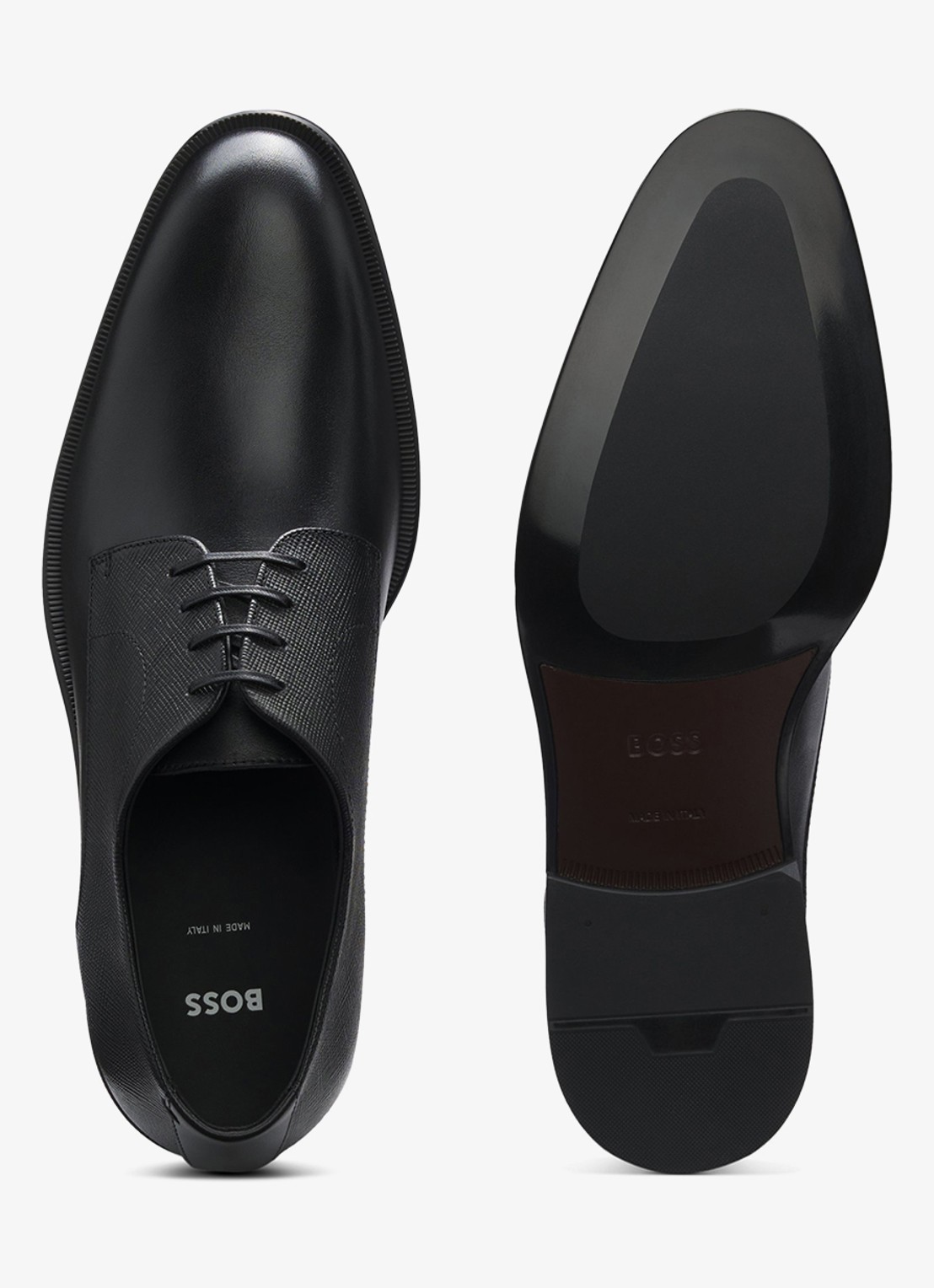 BOSS Veterschoen van kalfsleer  - detail 4 zwart
