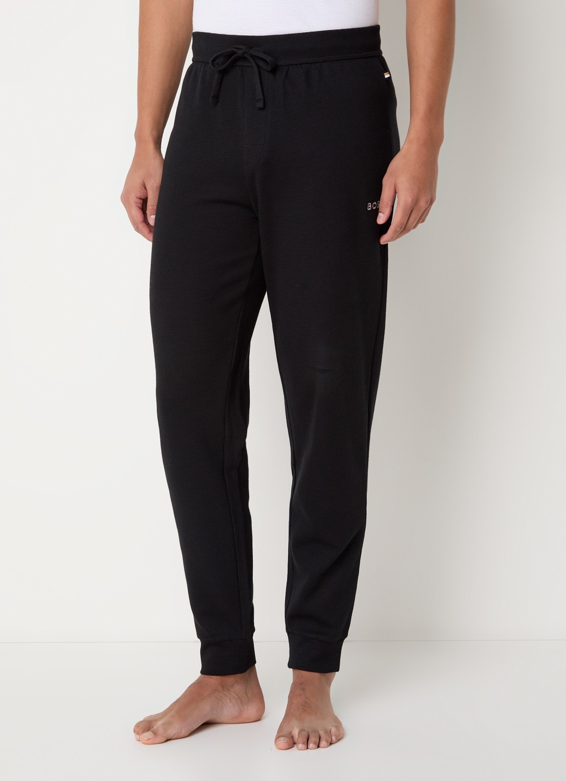BOSS Waffle pyjamabroek met structuur - detail 2 zwart