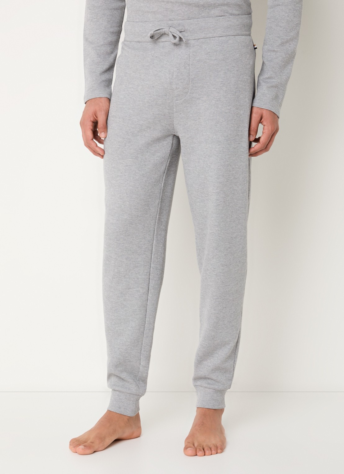 BOSS Waffle pyjamabroek met structuur - detail 4 grijsmele