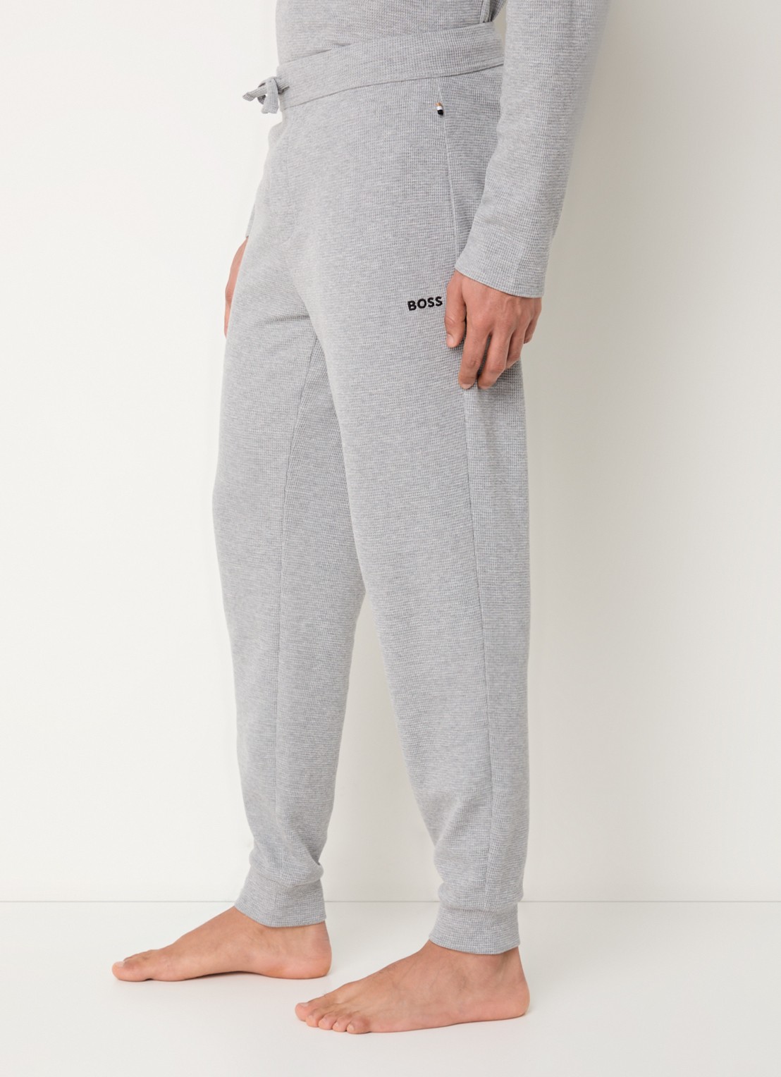 BOSS Waffle pyjamabroek met structuur - detail 5 grijsmele