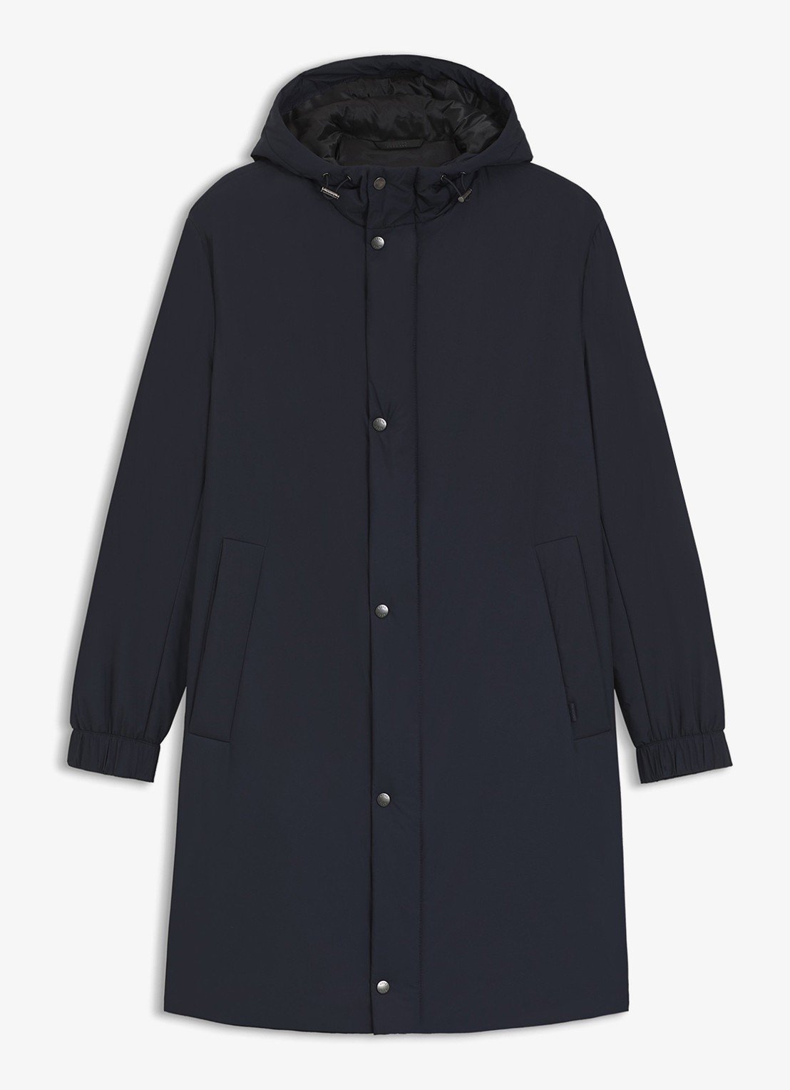 BOSS Waterafstotende jas met capuchon en wattering - voorkant 5 donkerblauw