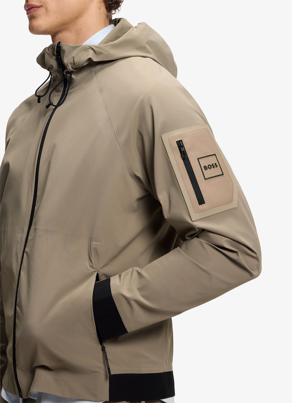 BOSS Waterafstotende jas met capuchon - detail 6 light/pastel green-334 / groen