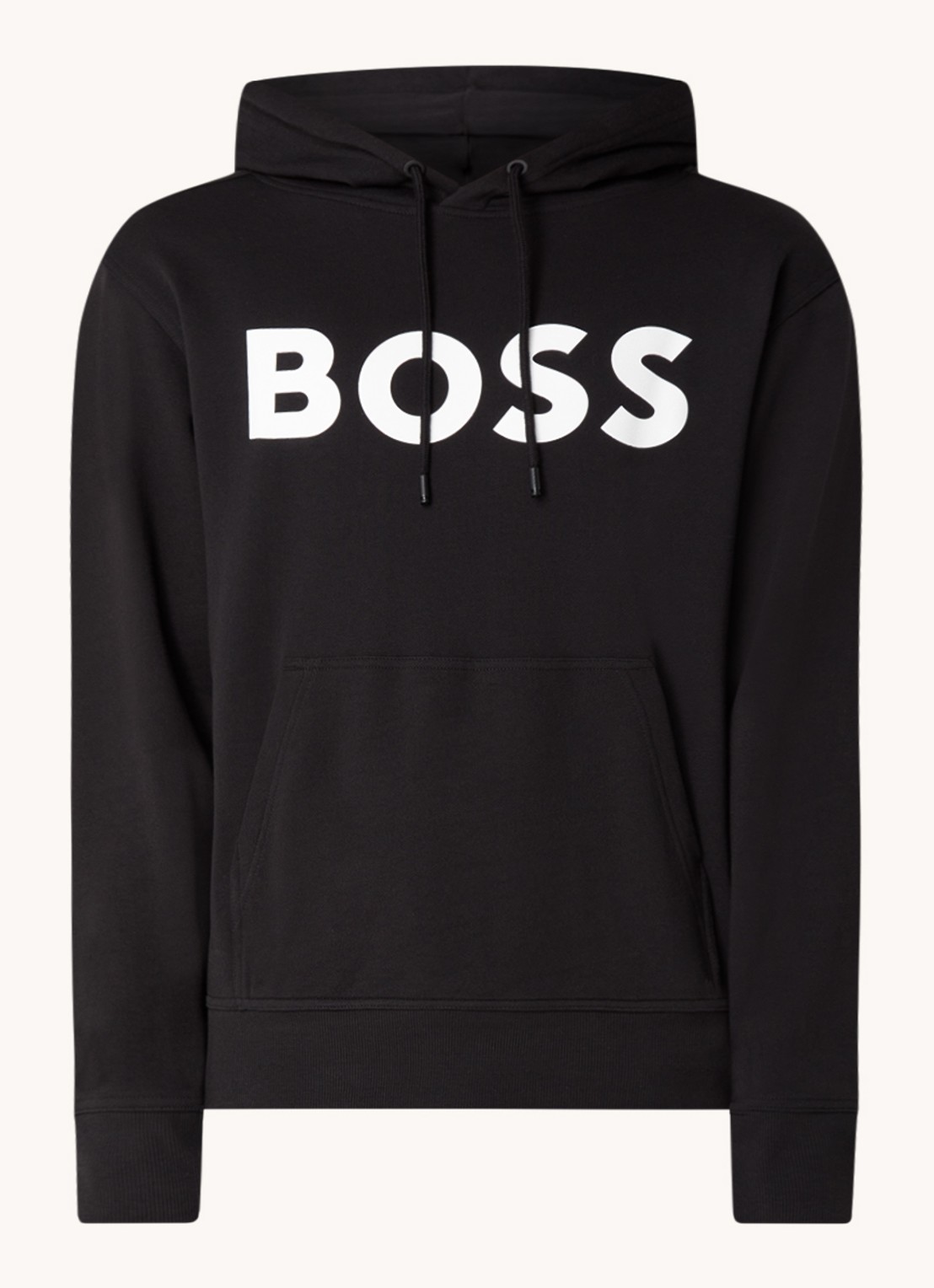 BOSS Webasic hoodie met logoprint - voorkant 3 zwart