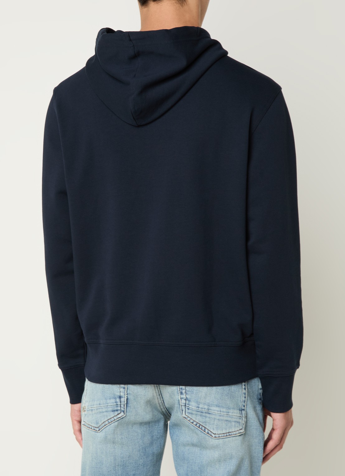 BOSS Webasic hoodie met logoprint - achterkant donkerblauw