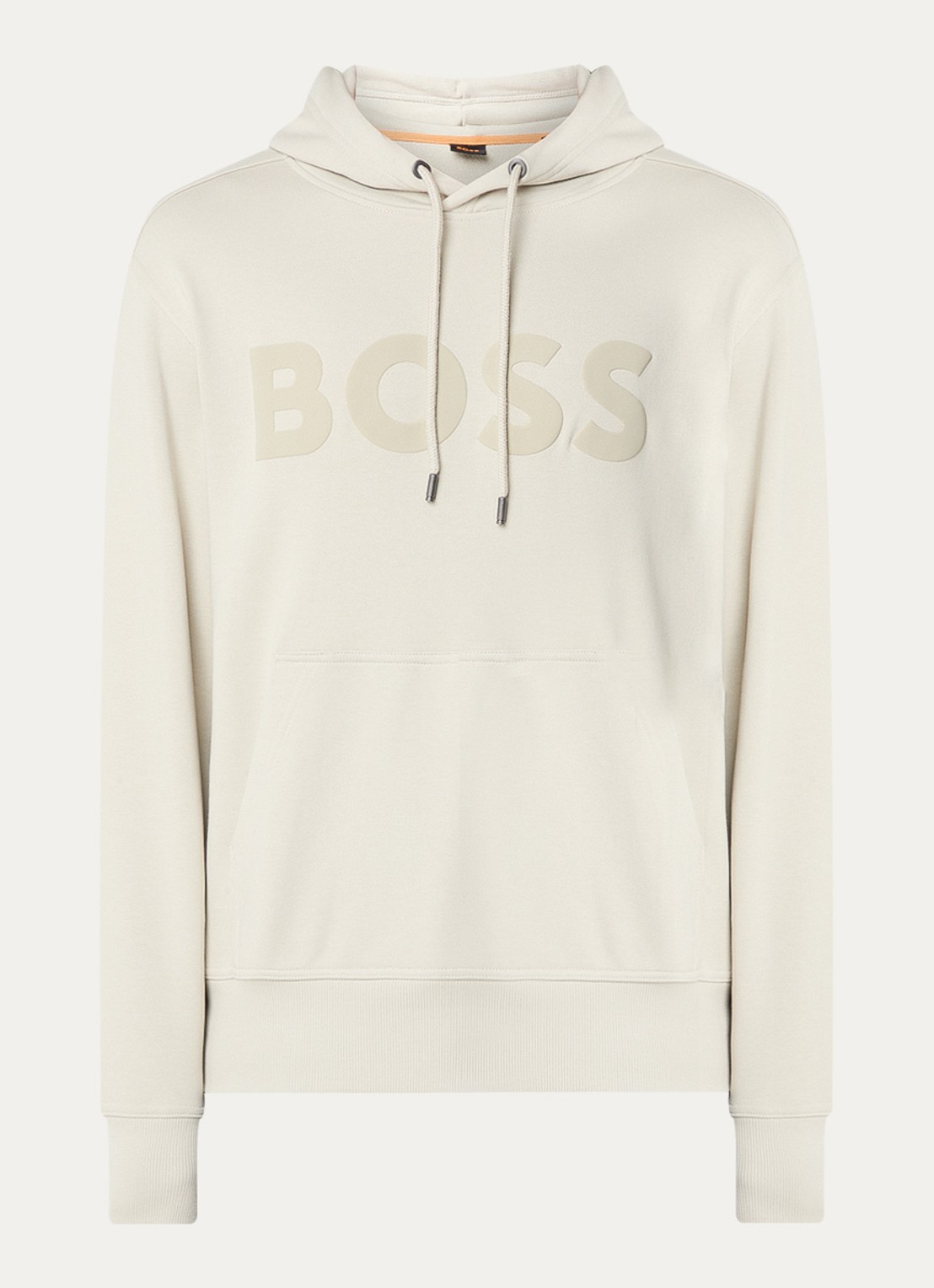 BOSS Webasic hoodie met logoprint - voorkant 3 beige