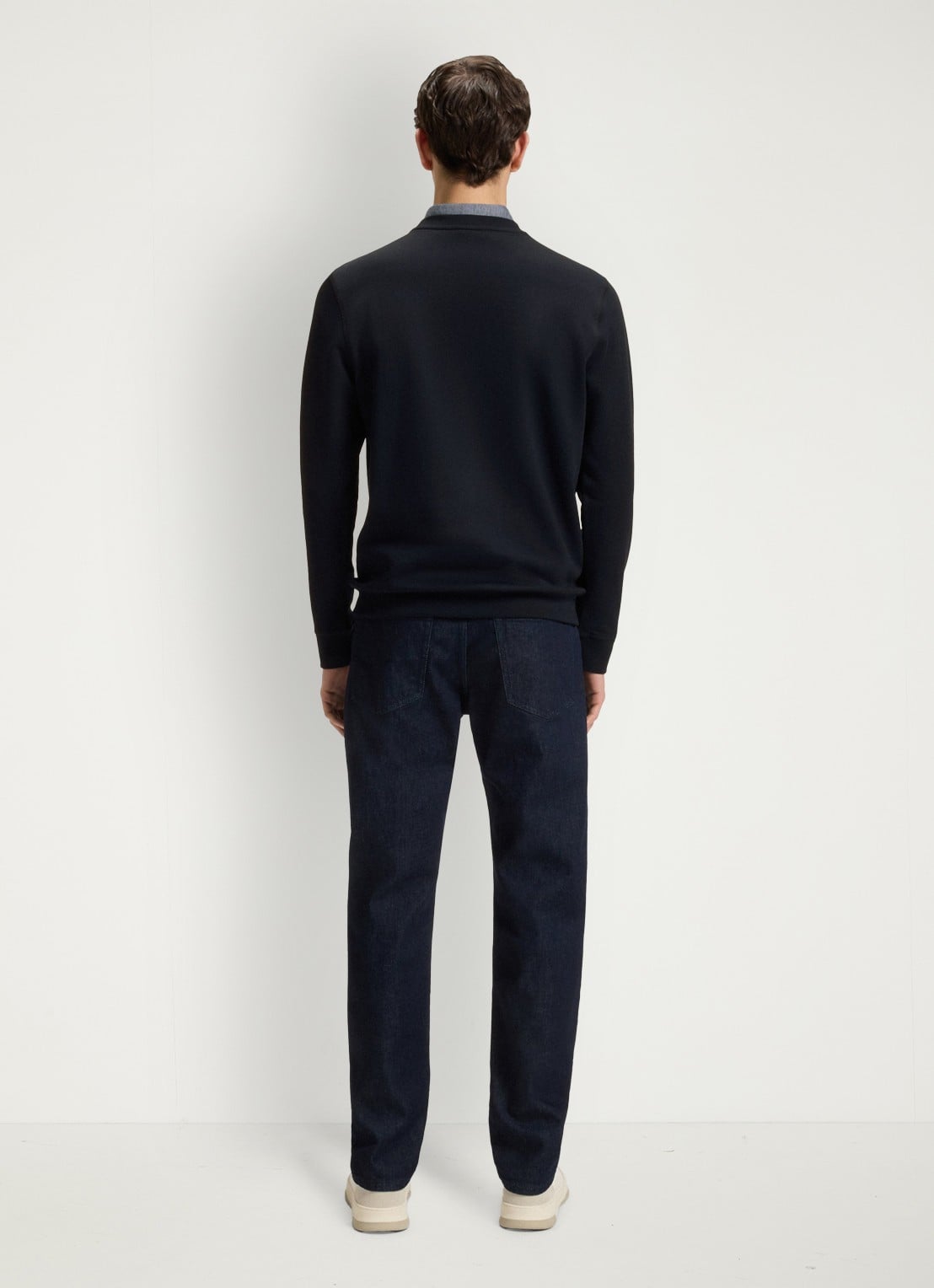 BOSS Westart sweater met logo - achterkant 5 dark blue-404 / blauw