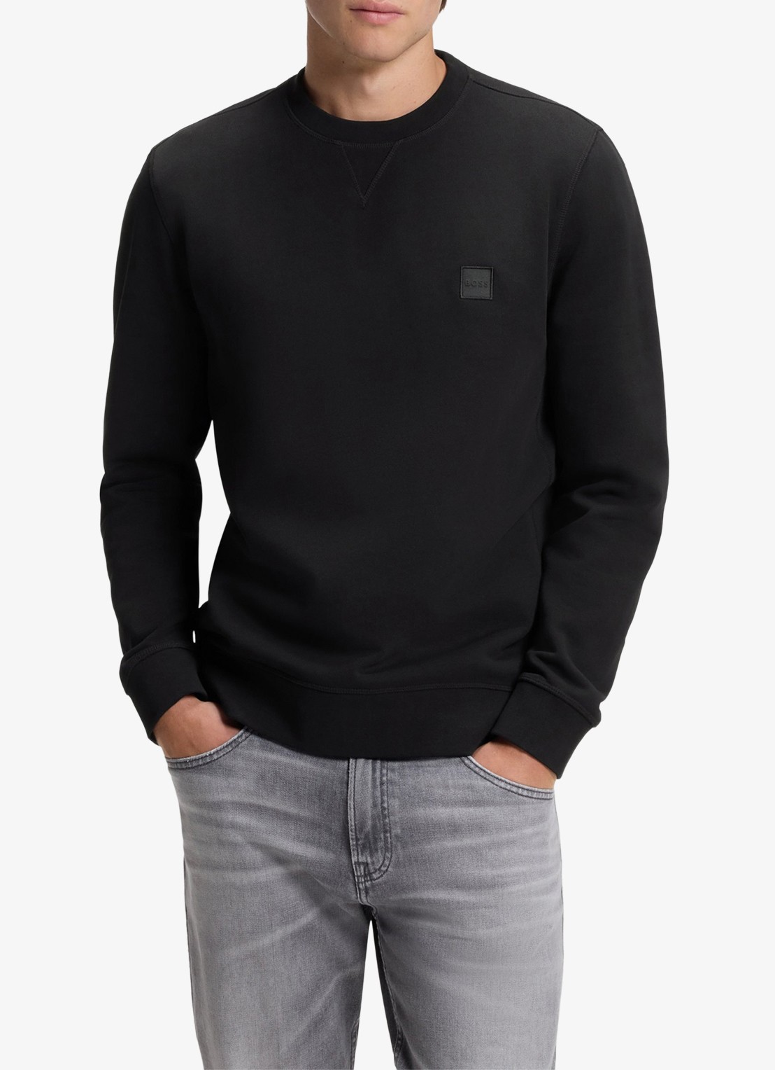 BOSS Westart sweater met logo - detail 4 black-001 / zwart