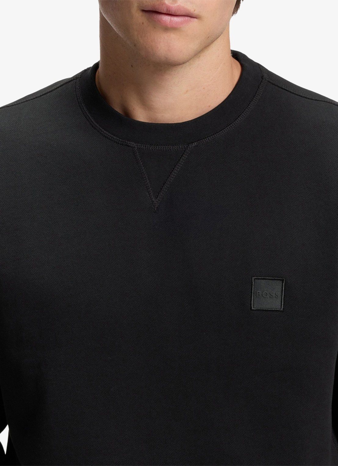 BOSS Westart sweater met logo - detail 6 black-001 / zwart
