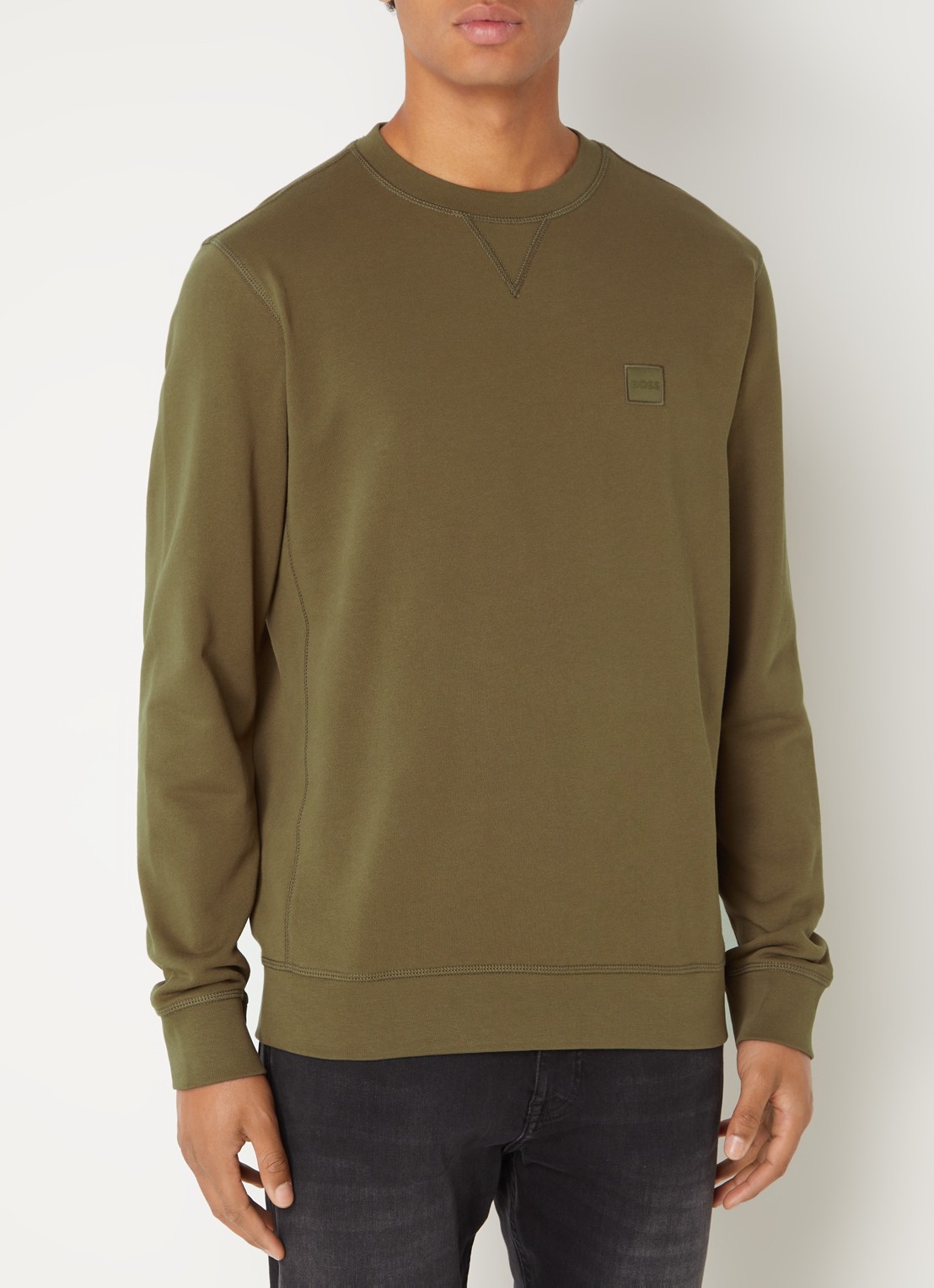 BOSS Westart sweater met logo - detail 4 open green-368 / groen